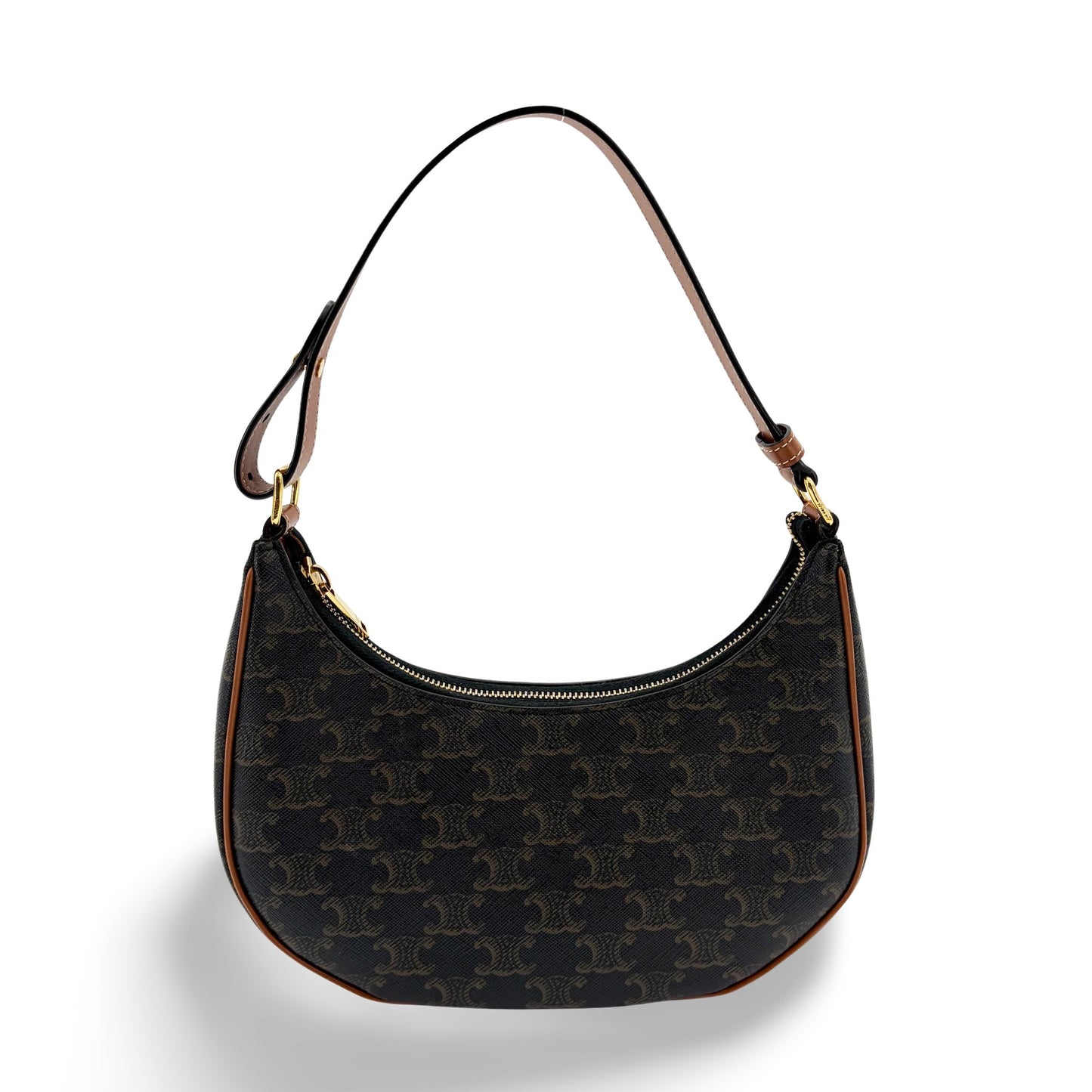 Celine Ava Bag Triomphe Canvas Calfskin Tan