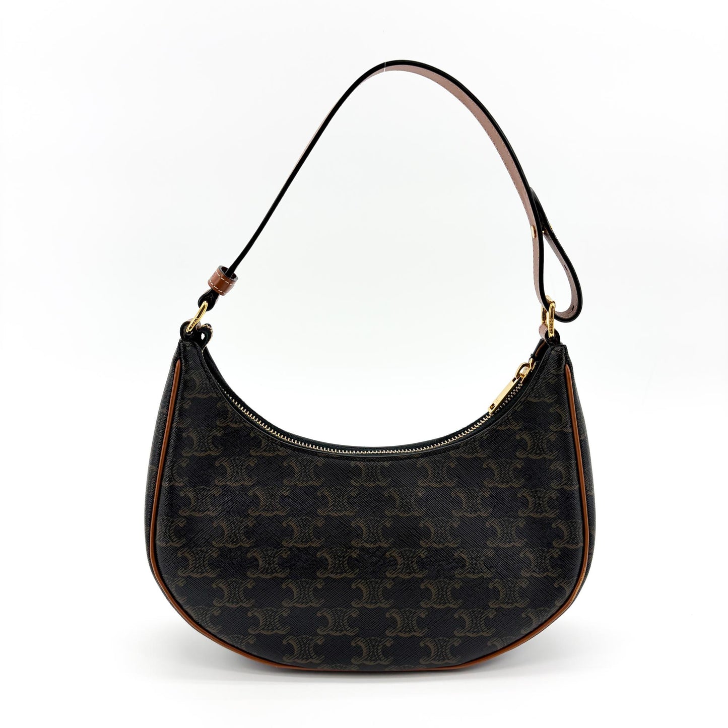 Celine Ava Bag Triomphe Canvas Calfskin Tan