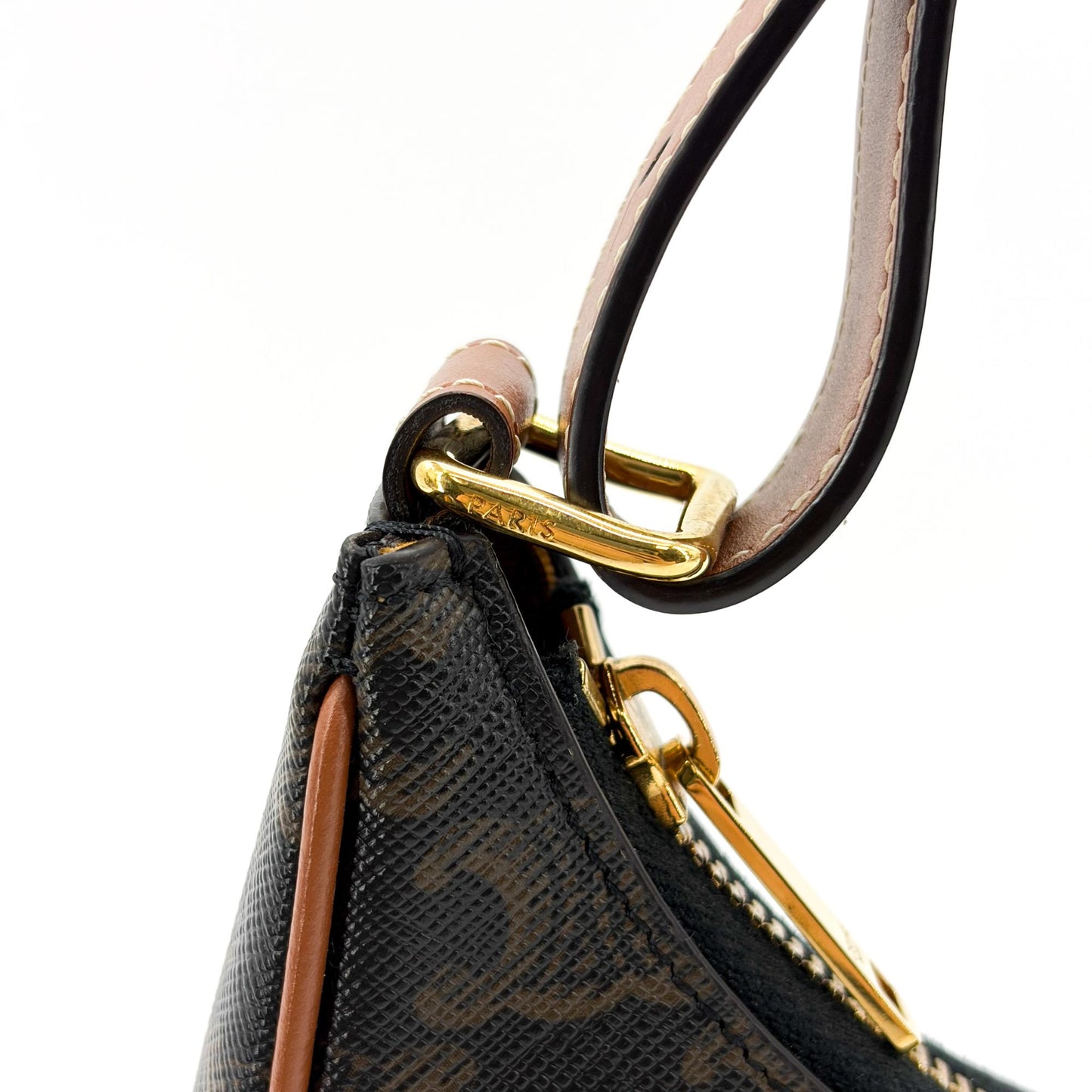 Celine Ava Bag Triomphe Canvas Calfskin Tan