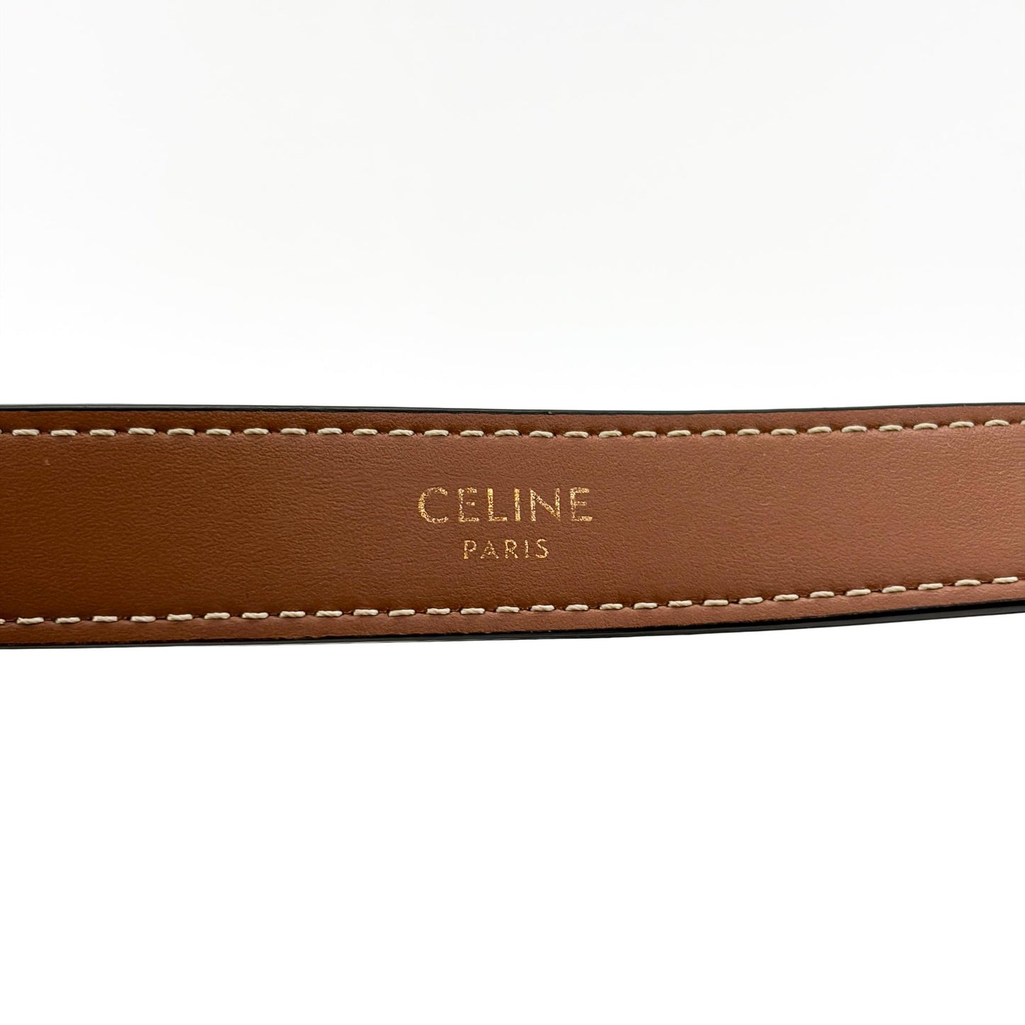 Celine Ava Bag Triomphe Canvas Calfskin Tan