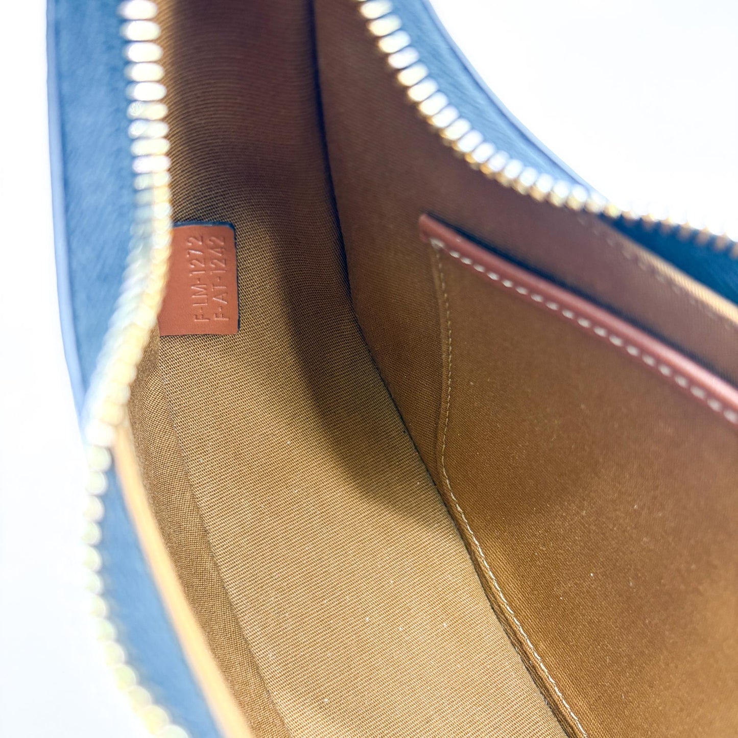 Celine Ava Bag Triomphe Canvas Calfskin Tan