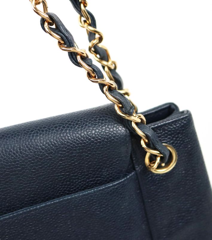 Chanel Navy Caviar Flap Shoulder Bag