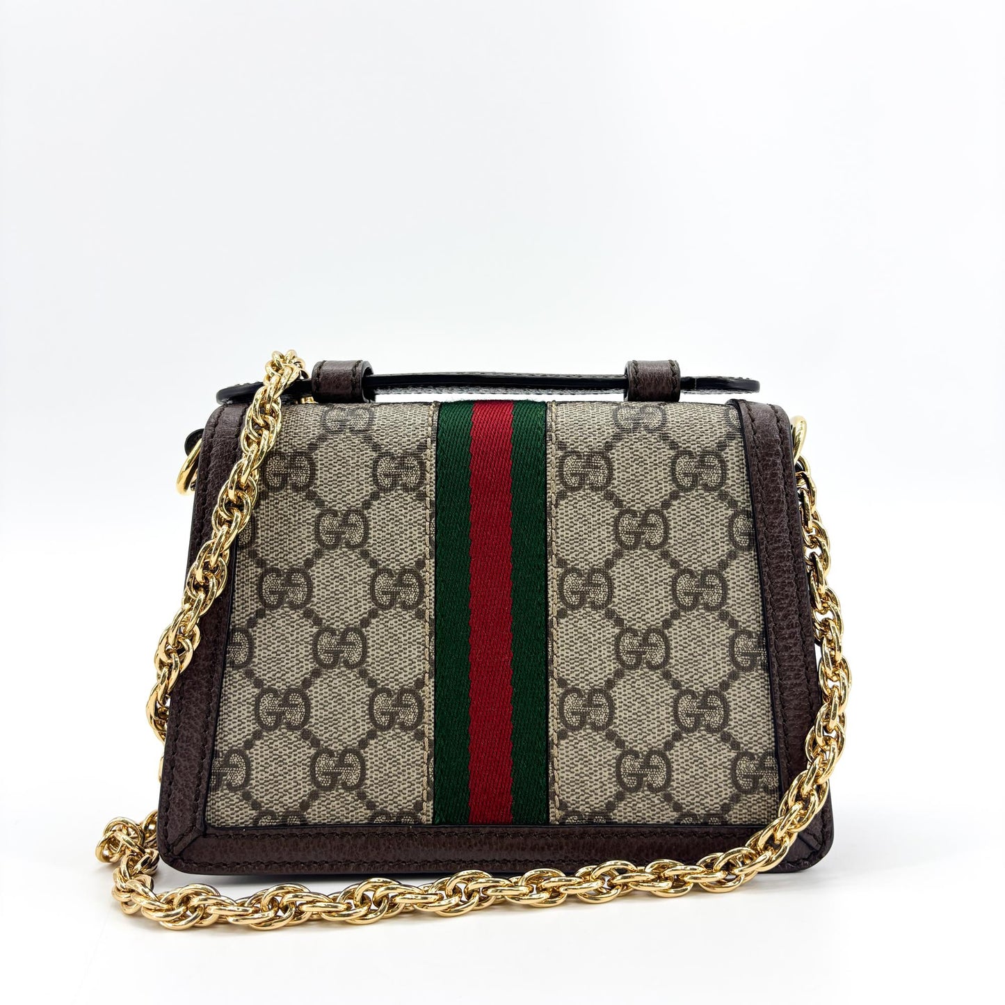 Gucci Ophidia GG Mini Chain Shoulder Bag Brown