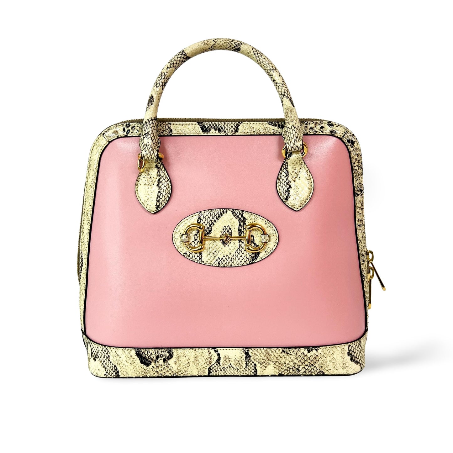 Gucci Horsebit 1955 Small Top Handle Bag Pink Trim