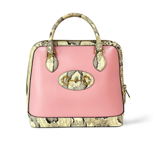 Gucci Horsebit 1955 Small Top Handle Bag Pink Trim