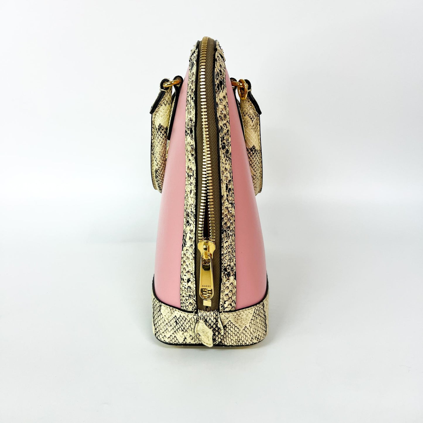 Gucci Horsebit 1955 Small Top Handle Bag Pink Trim