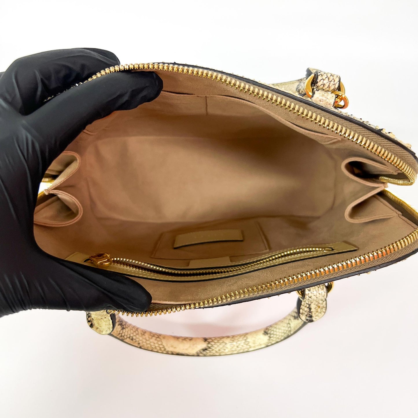 Gucci Horsebit 1955 Small Top Handle Bag Pink Trim