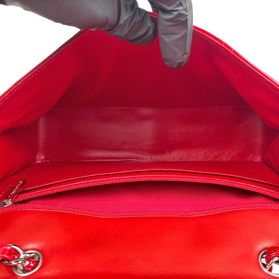 Chanel Red Large Padded Classic Bag, Single Flap