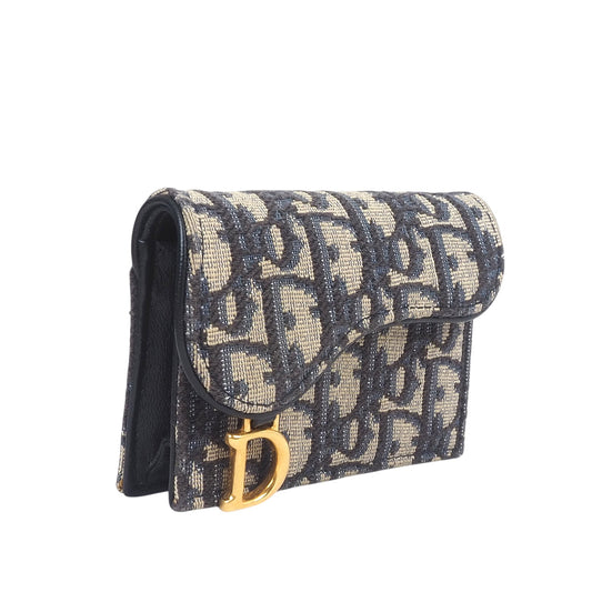 Dior S5611CTZQ Oblique Saddle Bloom Card Wallet