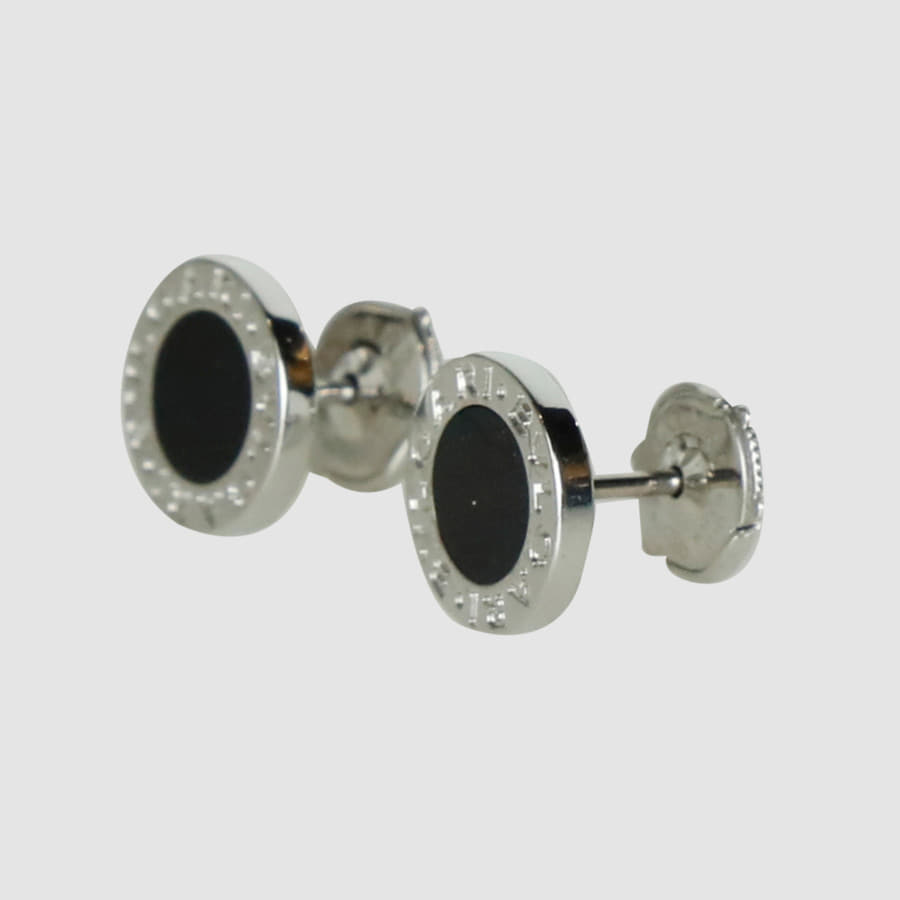 BB Onyx White Gold Earrings