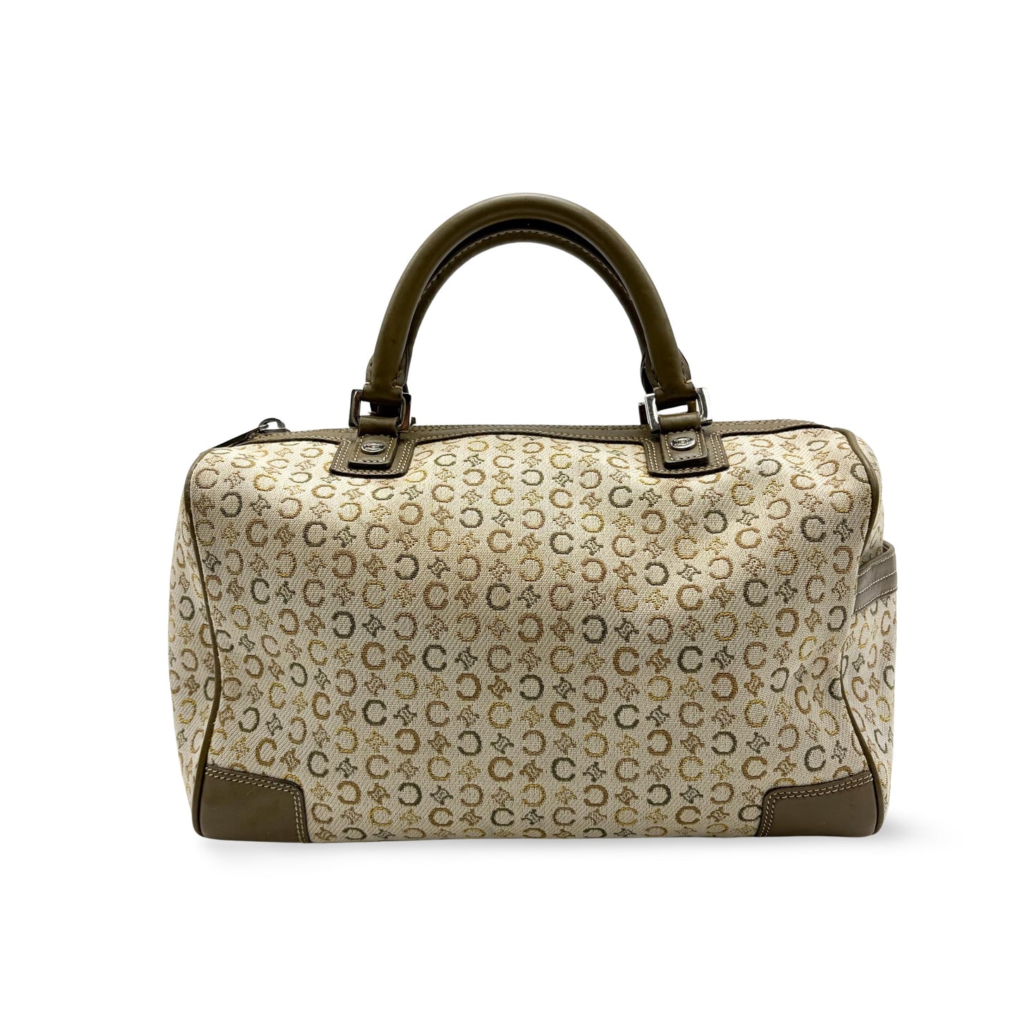 Celine Macadam Jacquard Boston Bag Brown