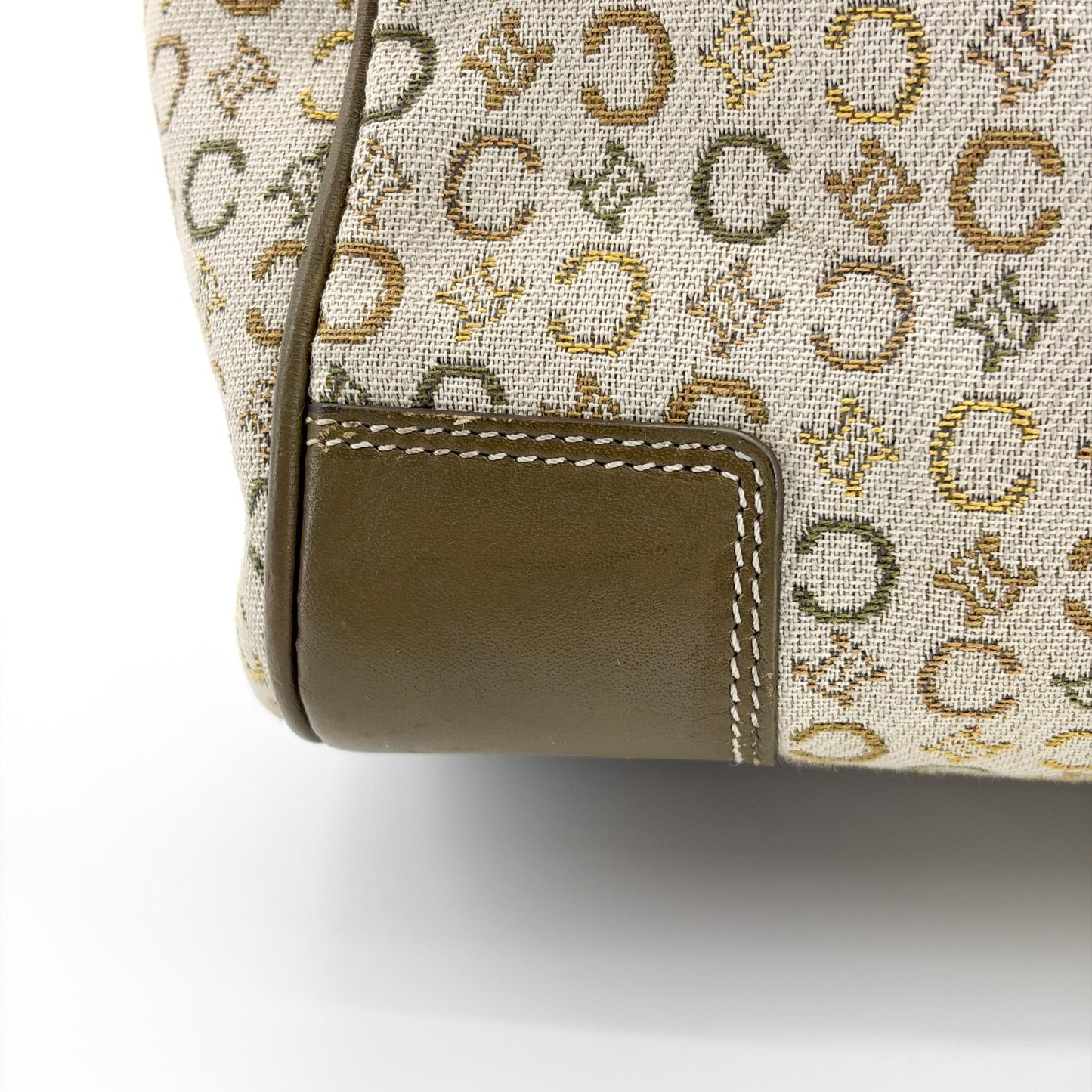Celine Macadam Jacquard Boston Bag Brown