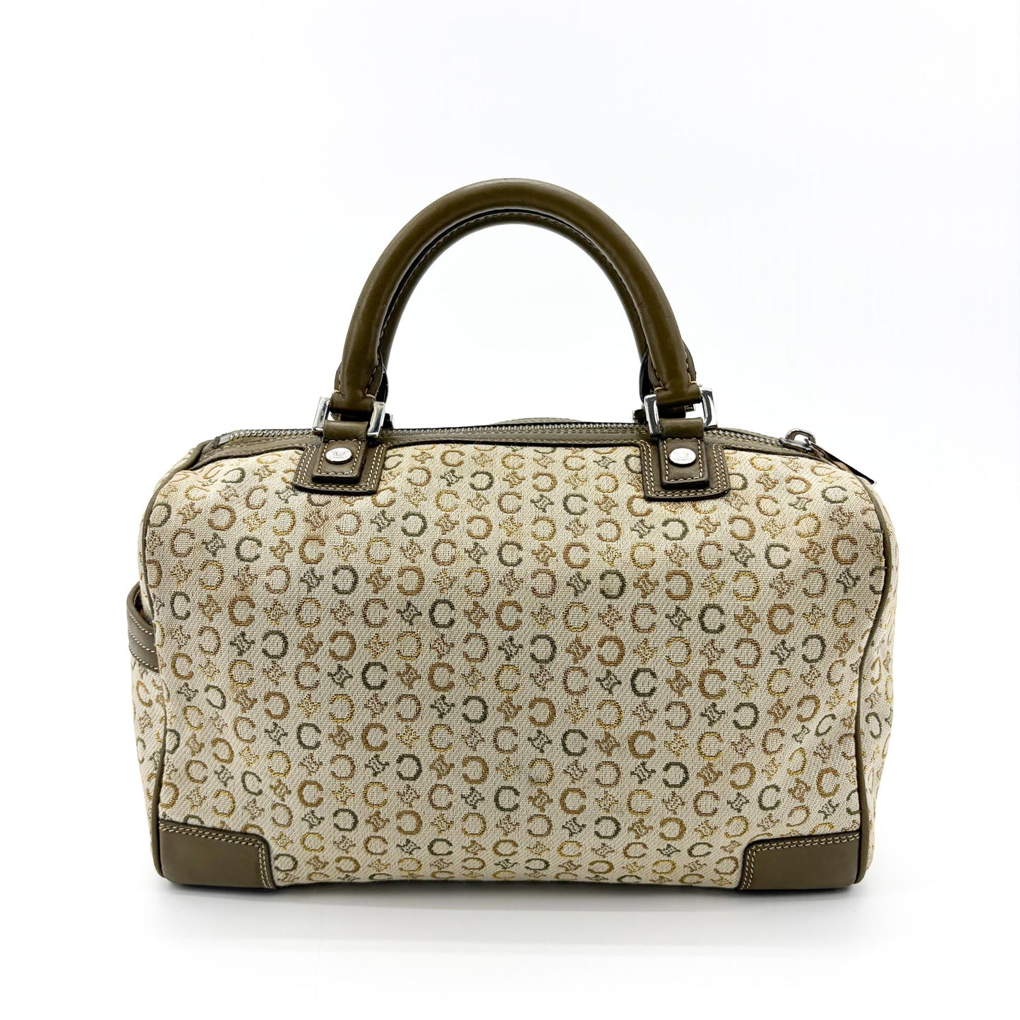 Celine Macadam Jacquard Boston Bag Brown