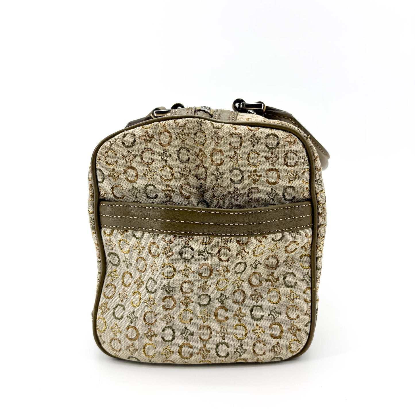 Celine Macadam Jacquard Boston Bag Brown