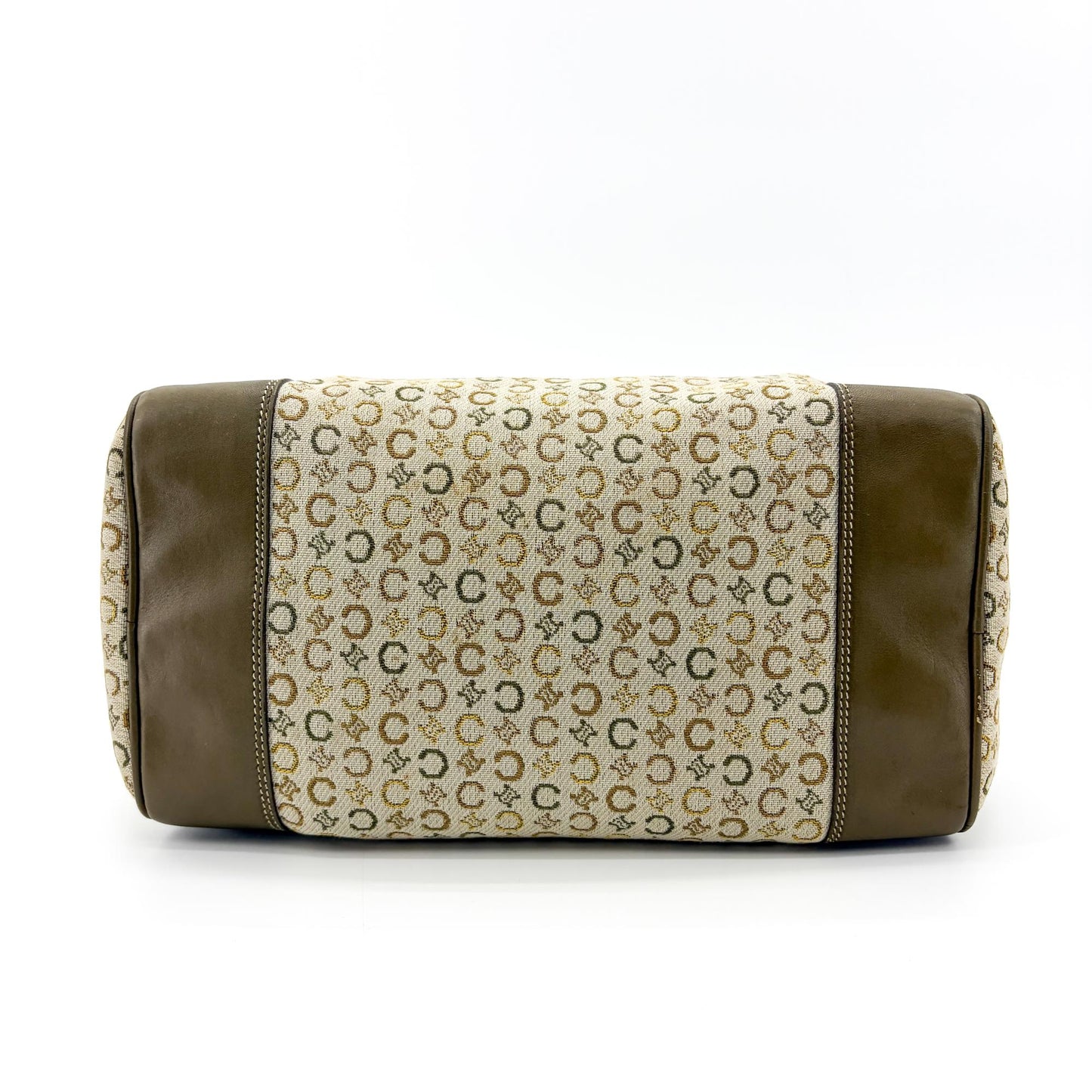 Celine Macadam Jacquard Boston Bag Brown