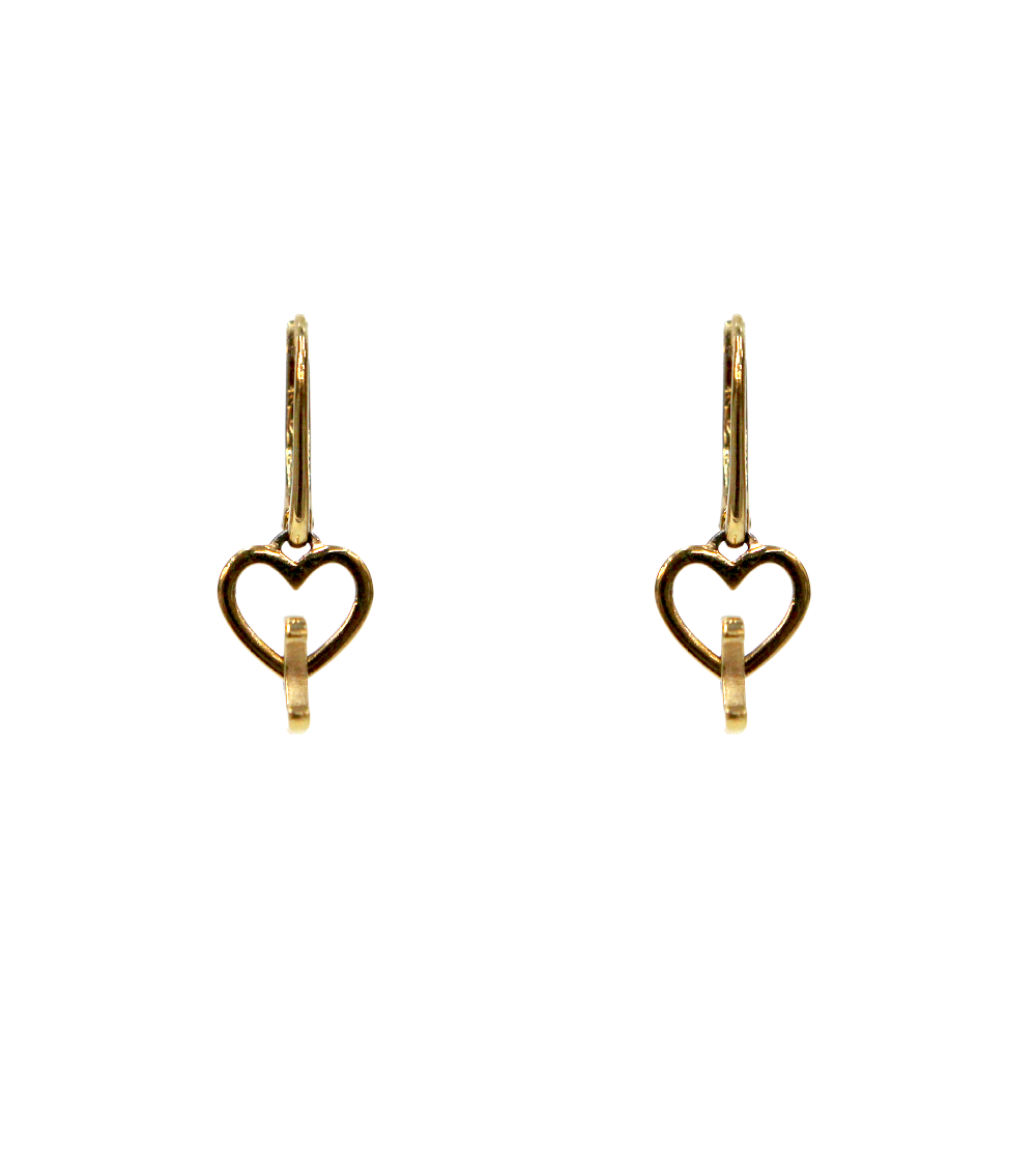 Celine Heart Triope Earrings in Gold