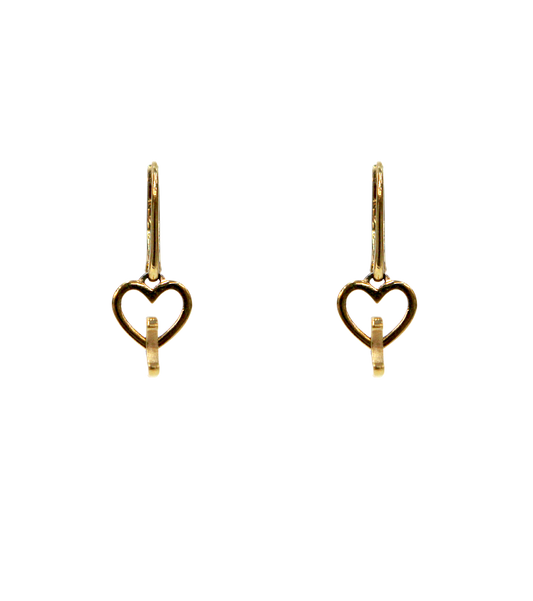 Celine Heart Triope Earrings in Gold
