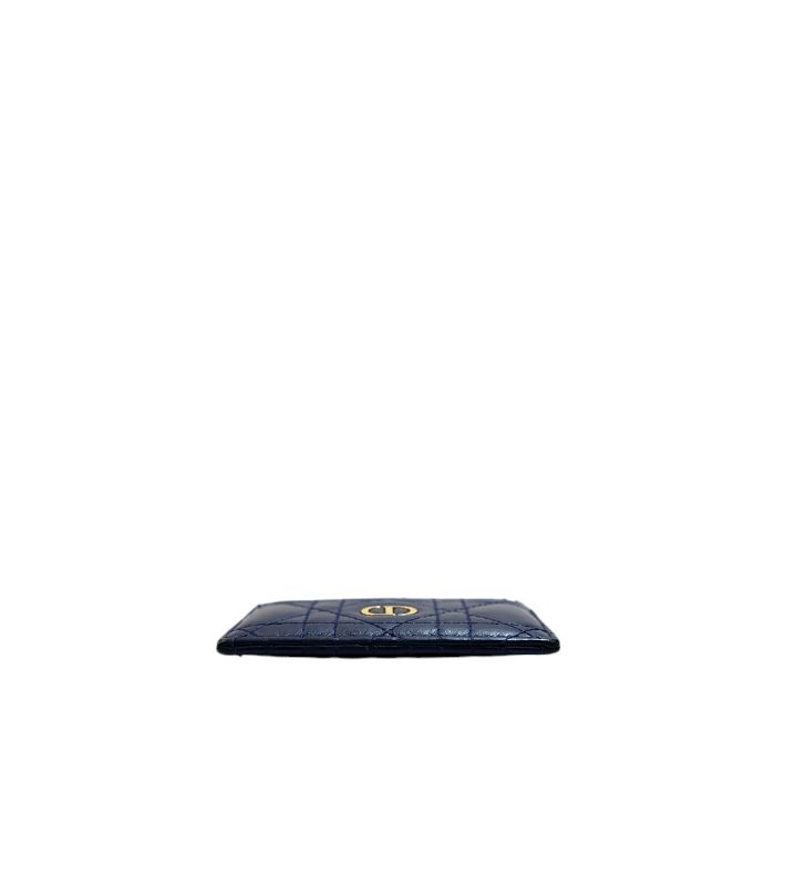 Dior Navy Checkered Card Holder Wallet