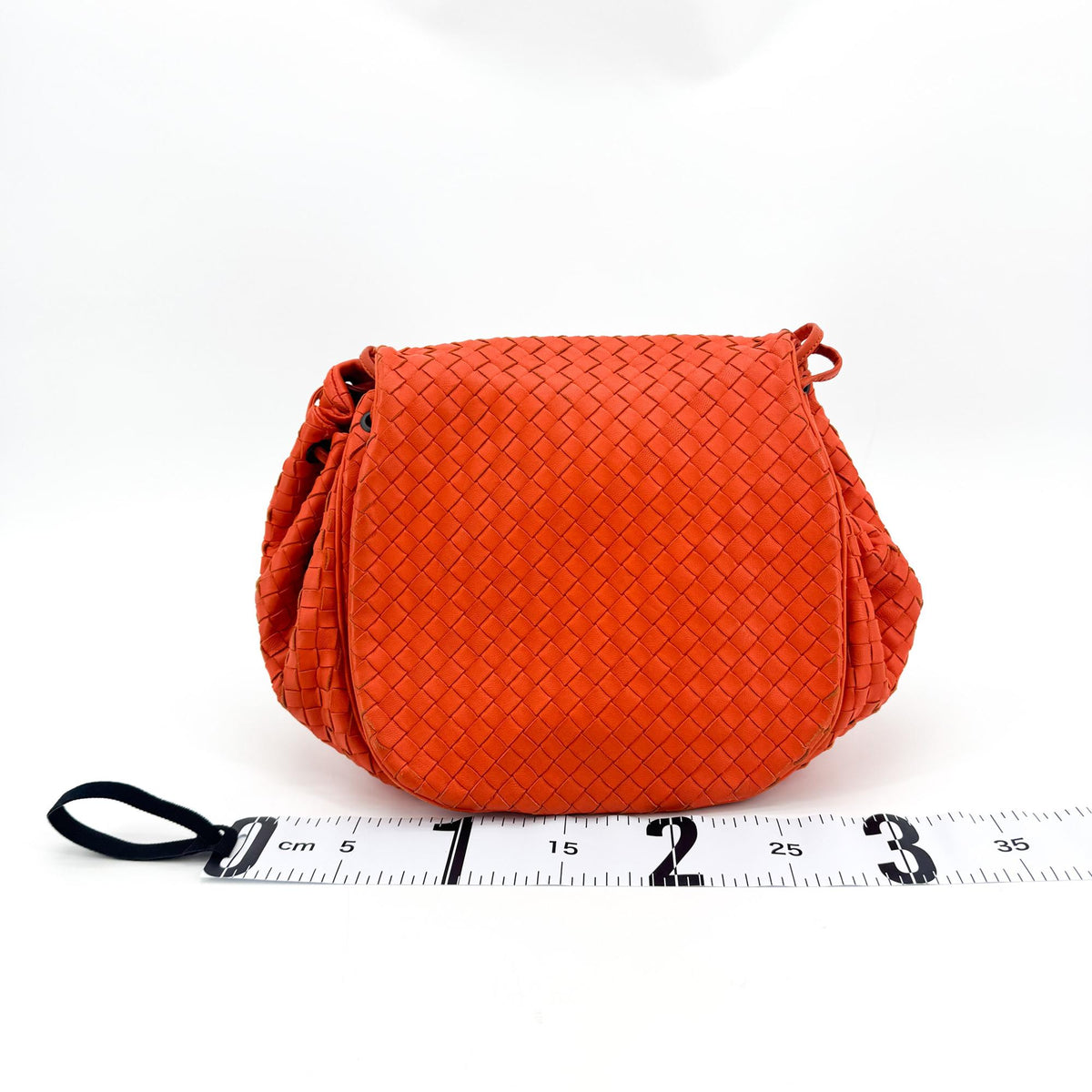 Bottega Veneta Intrecciato Flap Crossbody Bag Orange