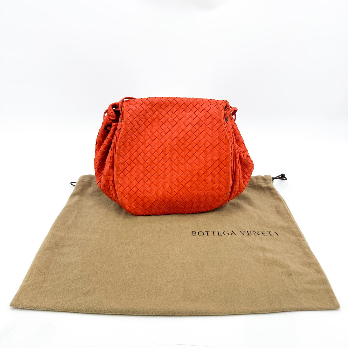 Bottega Veneta Intrecciato Flap Crossbody Bag Orange