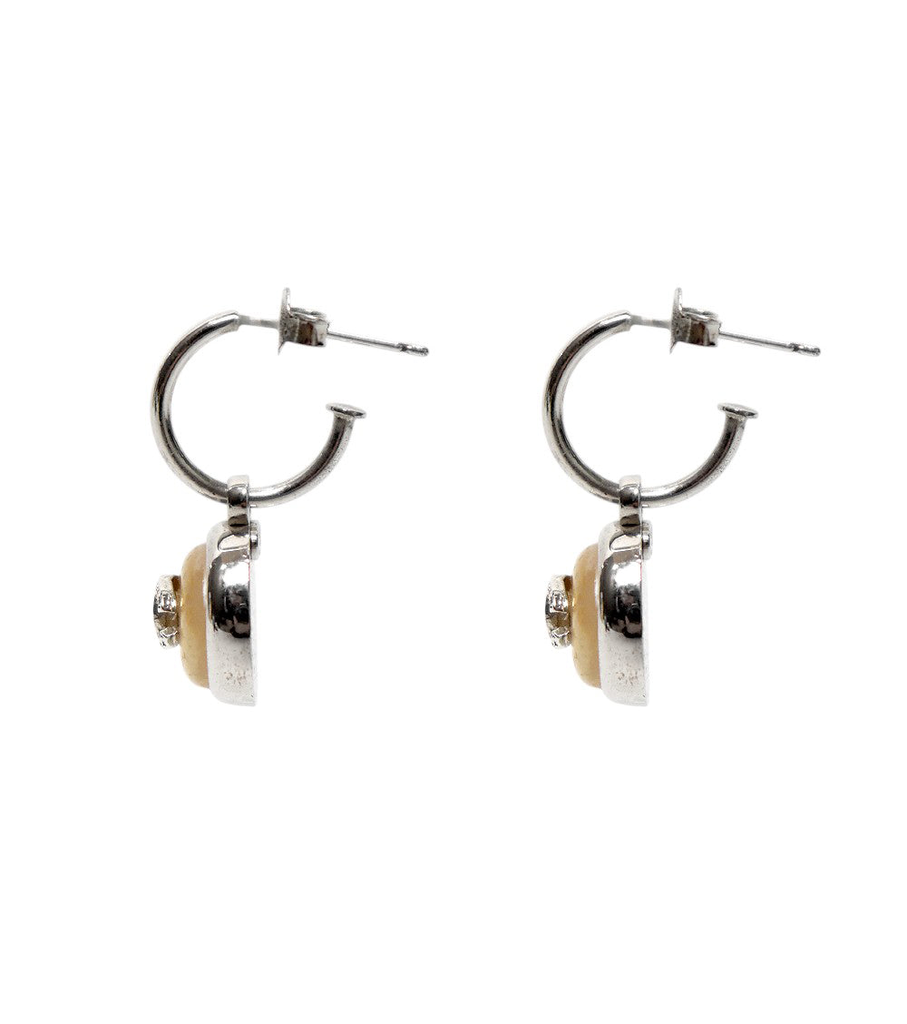 Chanel Round CC Silver Earrings