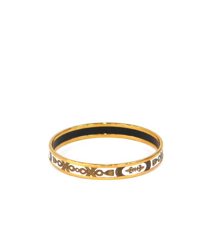Hermès Ivory Enamel Bangle Bracelet
