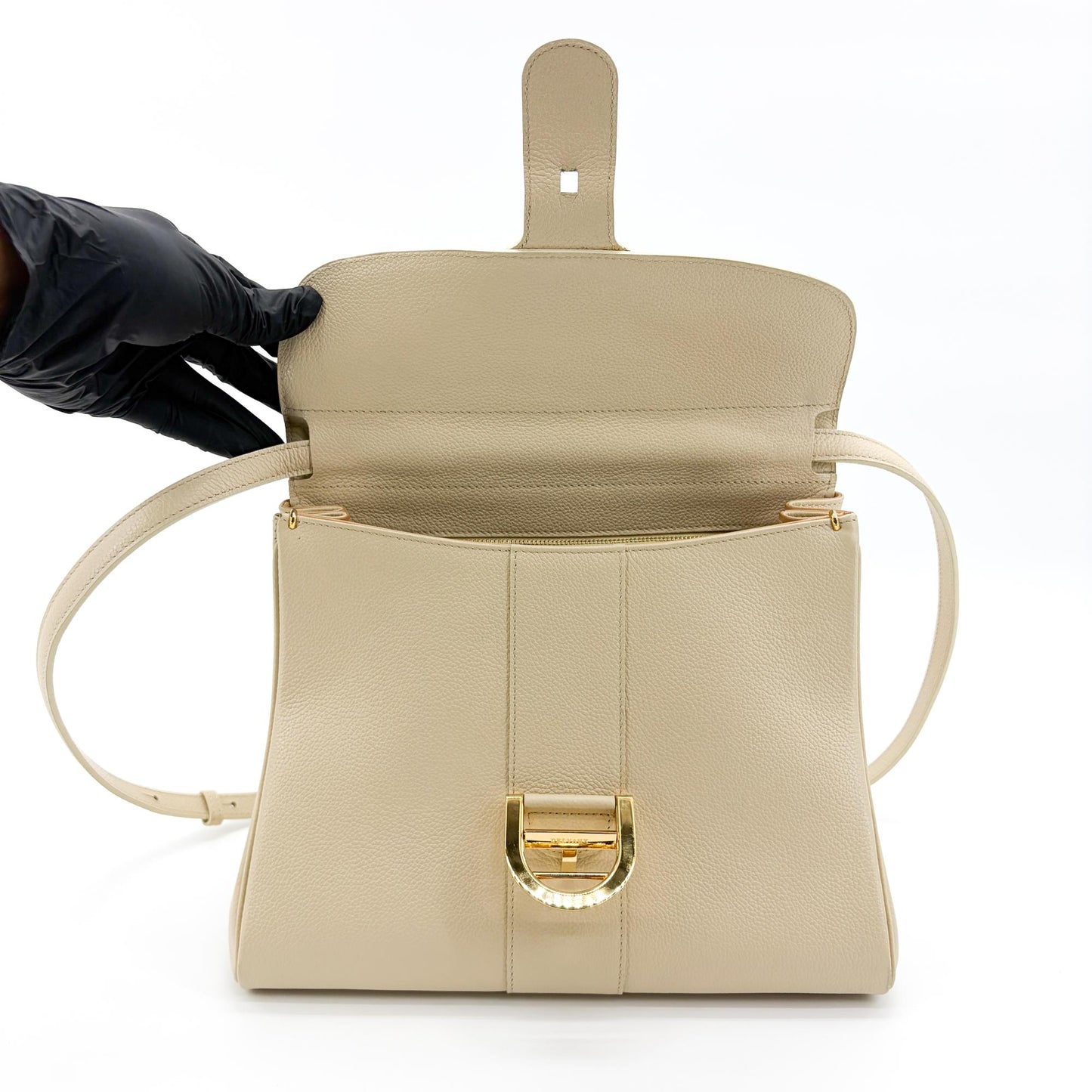 Delvaux Brillant MM Rodeo Calf Beige Gold Hardware