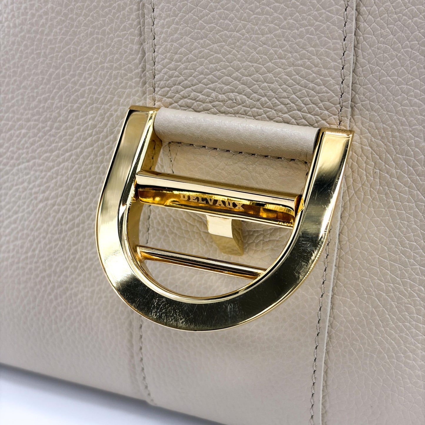 Delvaux Brillant MM Rodeo Calf Beige Gold Hardware