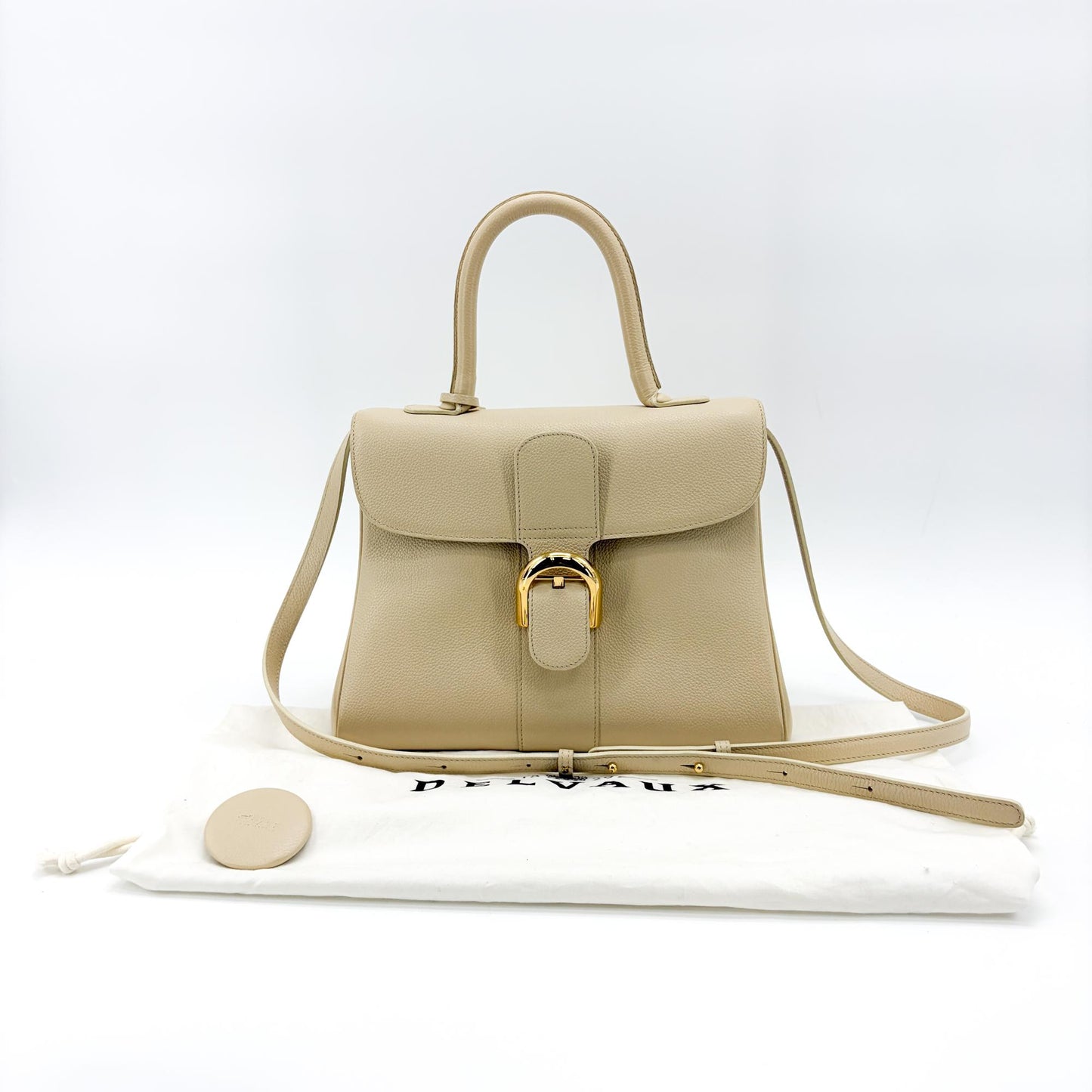 Delvaux Brillant MM Rodeo Calf Beige Gold Hardware