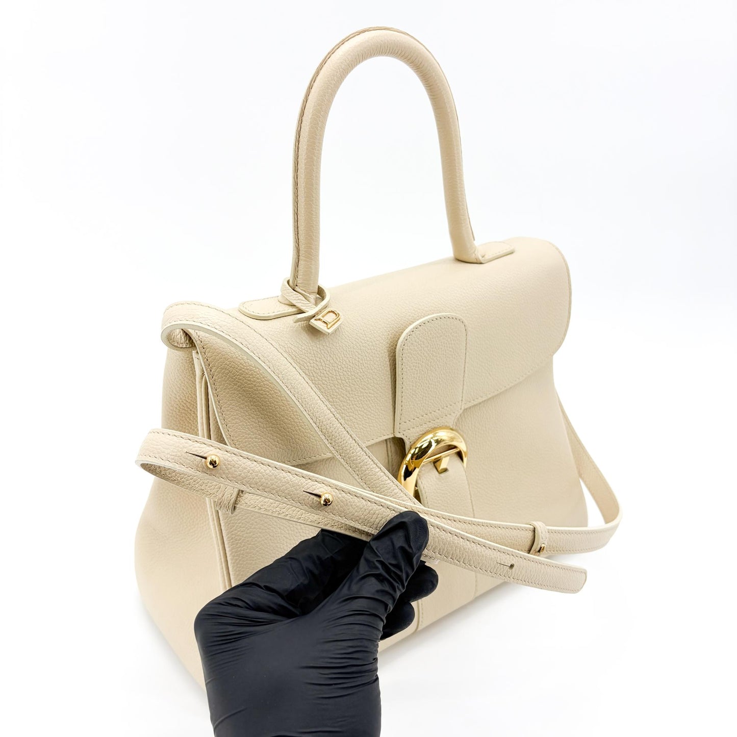 Delvaux Brillant MM Rodeo Calf Beige Gold Hardware