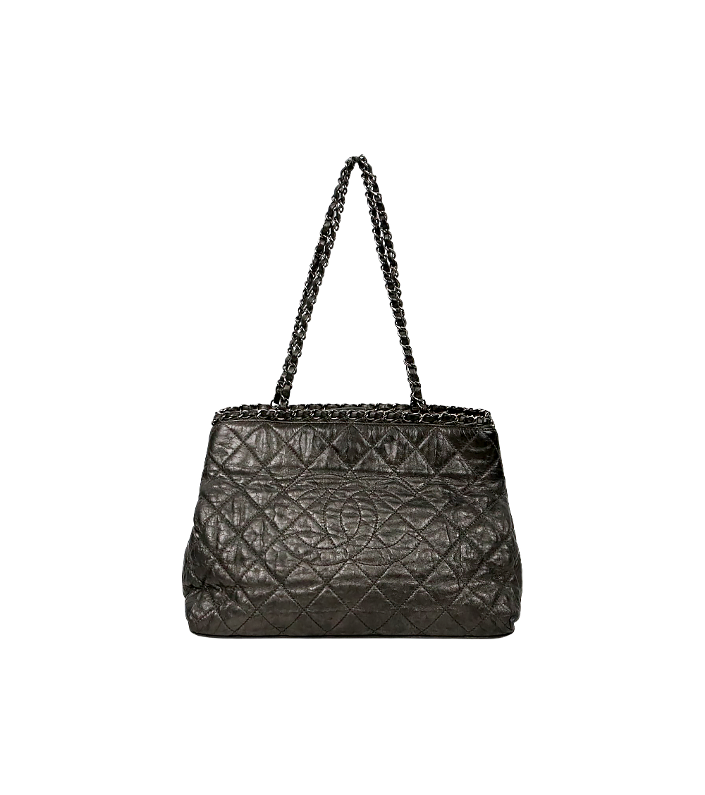 Chanel Metallic Silver Shoulder Bag