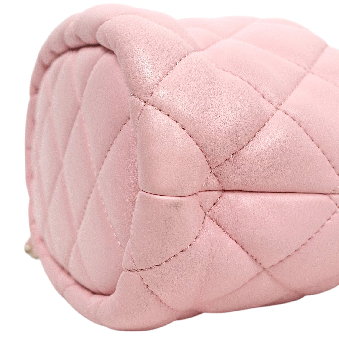 Chanel Pink Lambskin Drawstring Bucket Bag