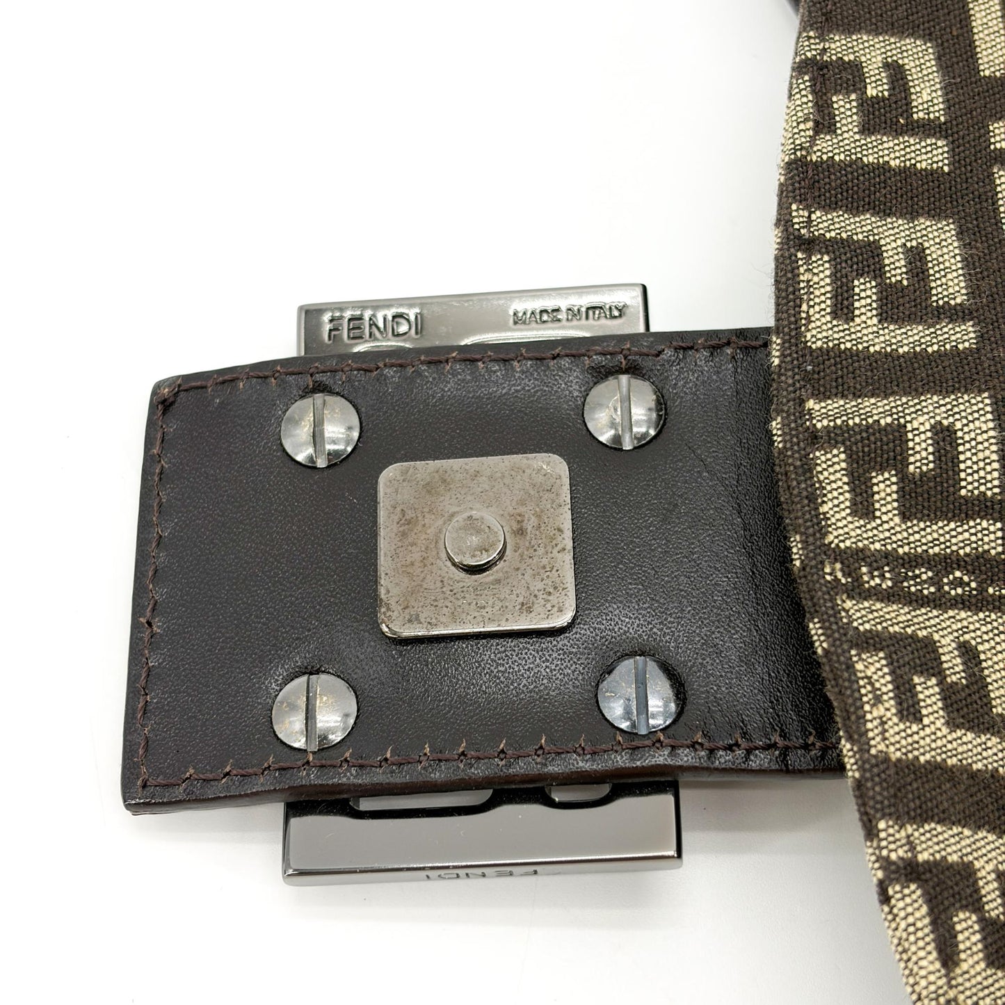 Fendi Zucchino Baguette Bag Brown