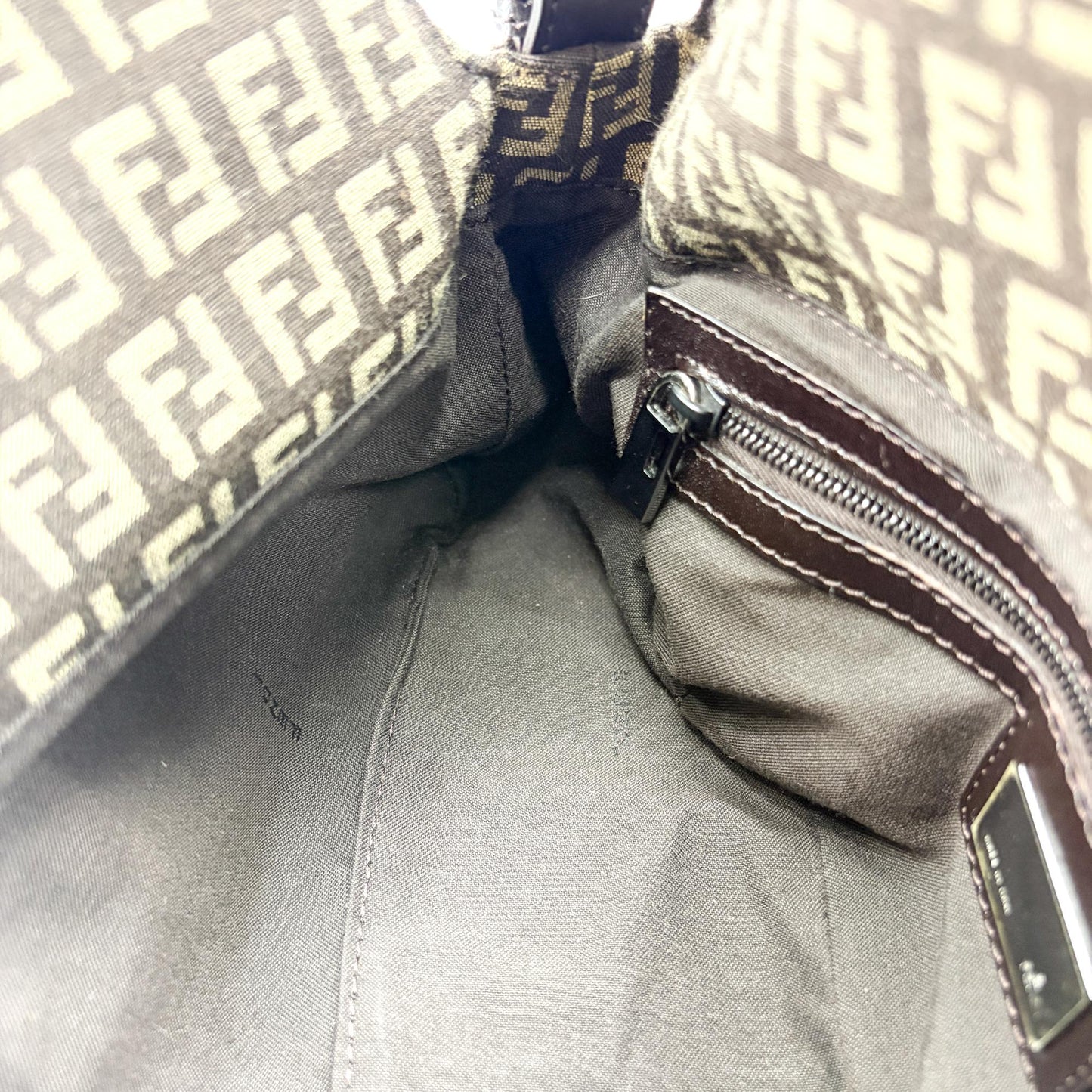 Fendi Zucchino Baguette Bag Brown