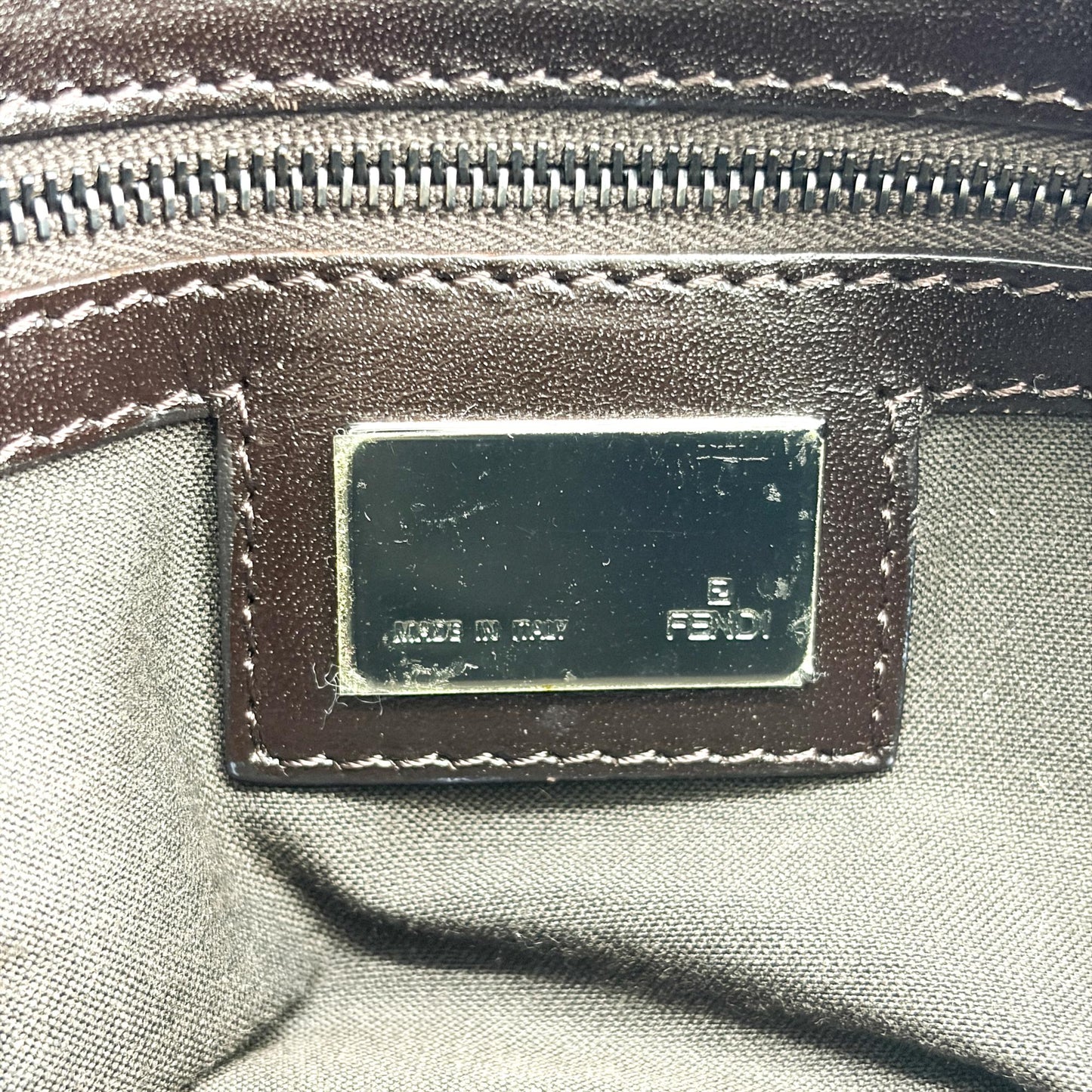 Fendi Zucchino Baguette Bag Brown