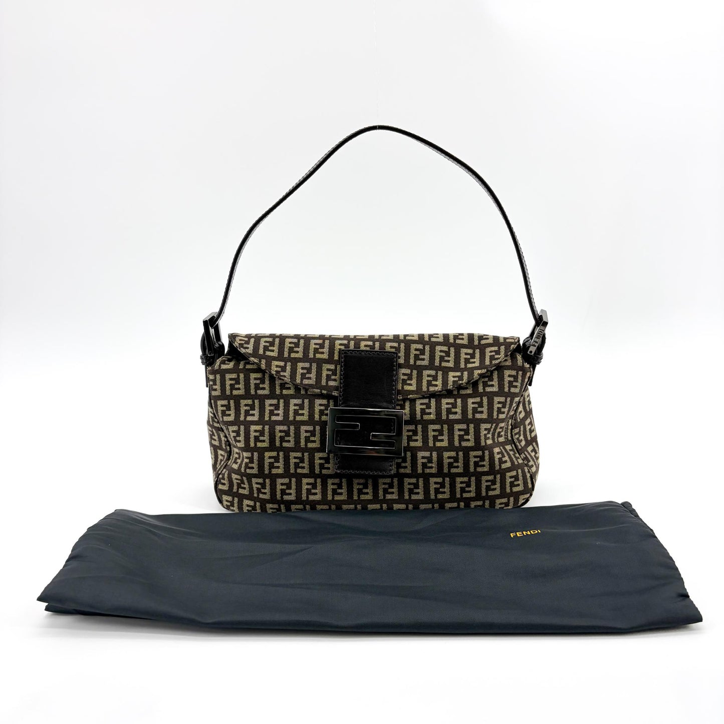 Fendi Zucchino Baguette Bag Brown