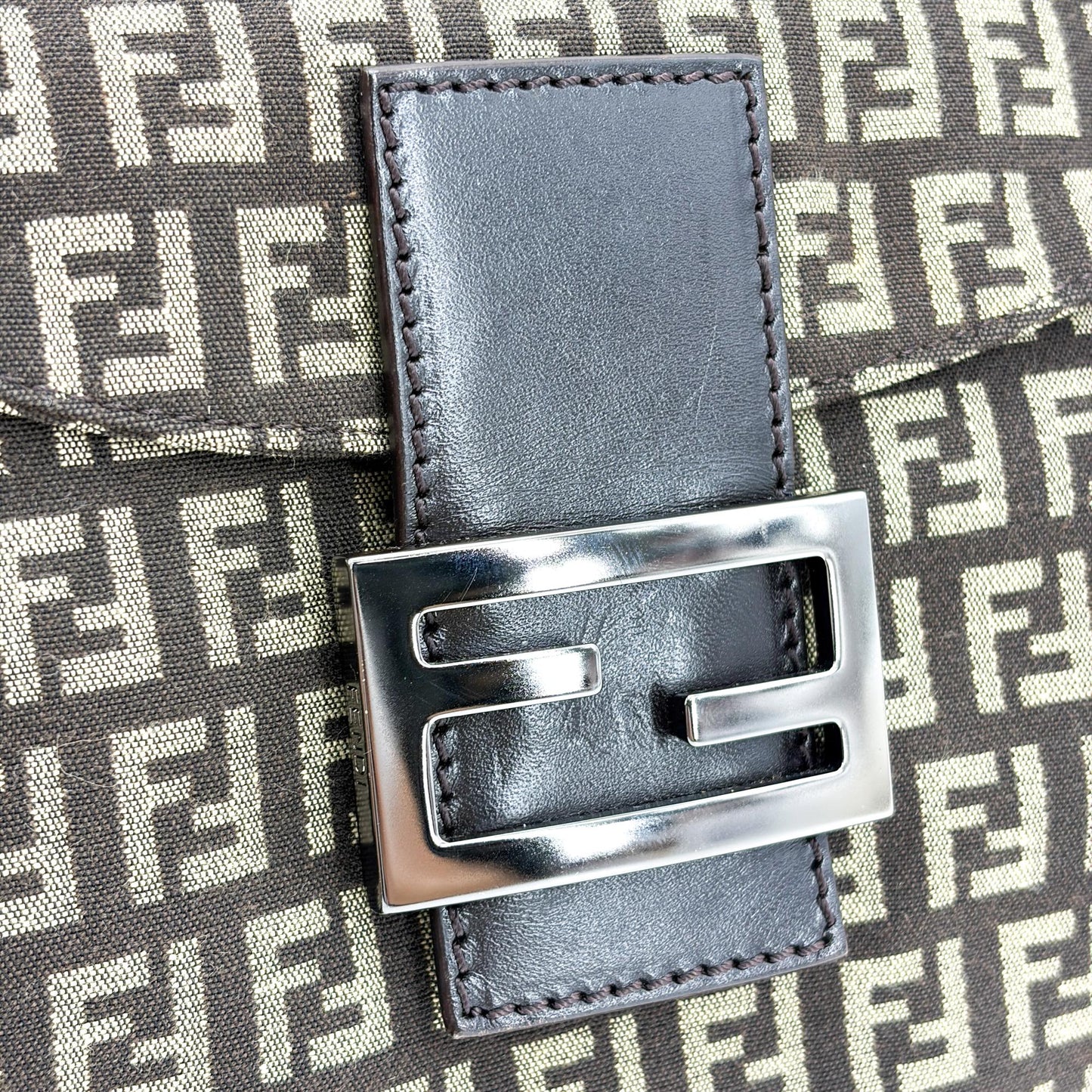 Fendi Zucchino Baguette Bag Brown