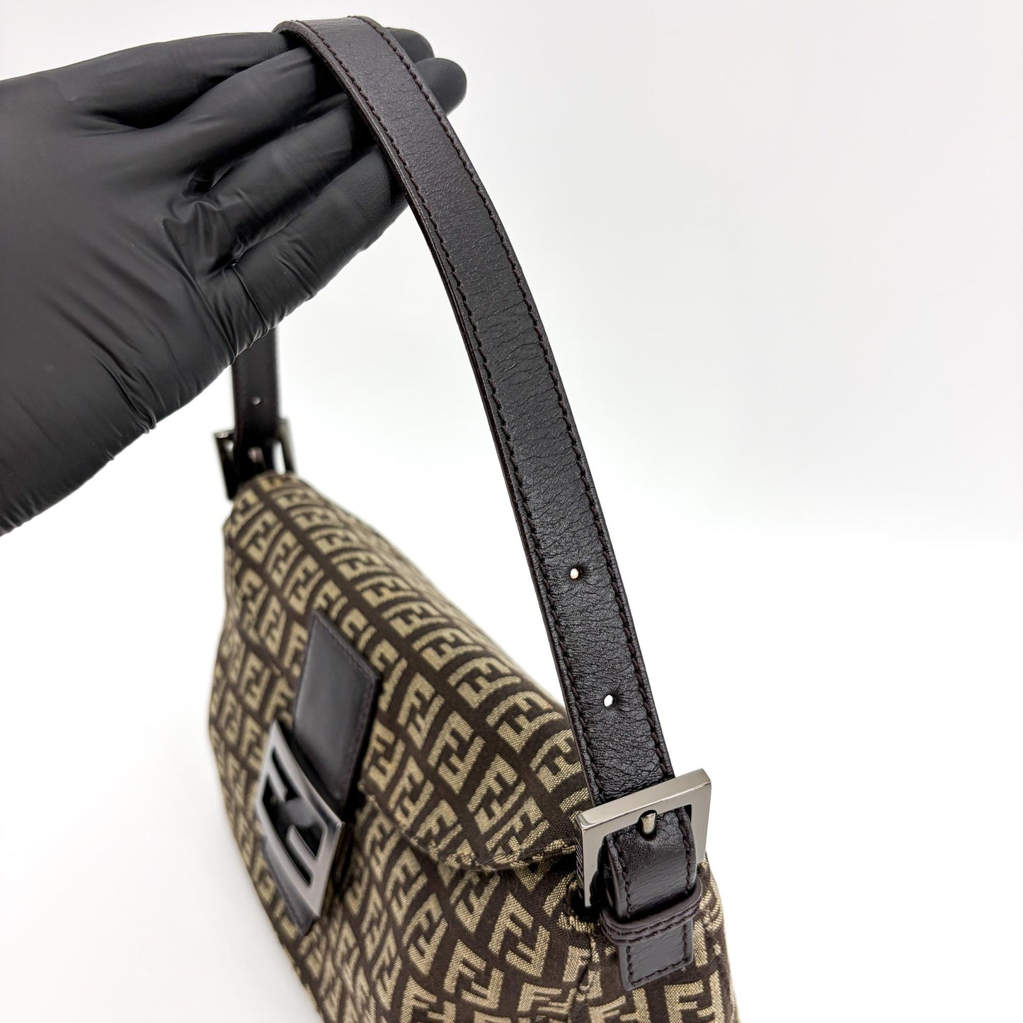 Fendi Zucchino Baguette Bag Brown