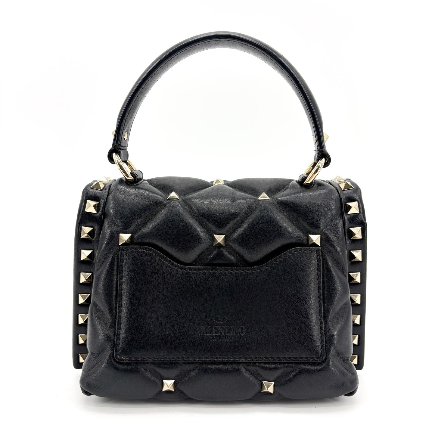 Valentino Garavani Rockstud Spike Small Top Handle Bag Black