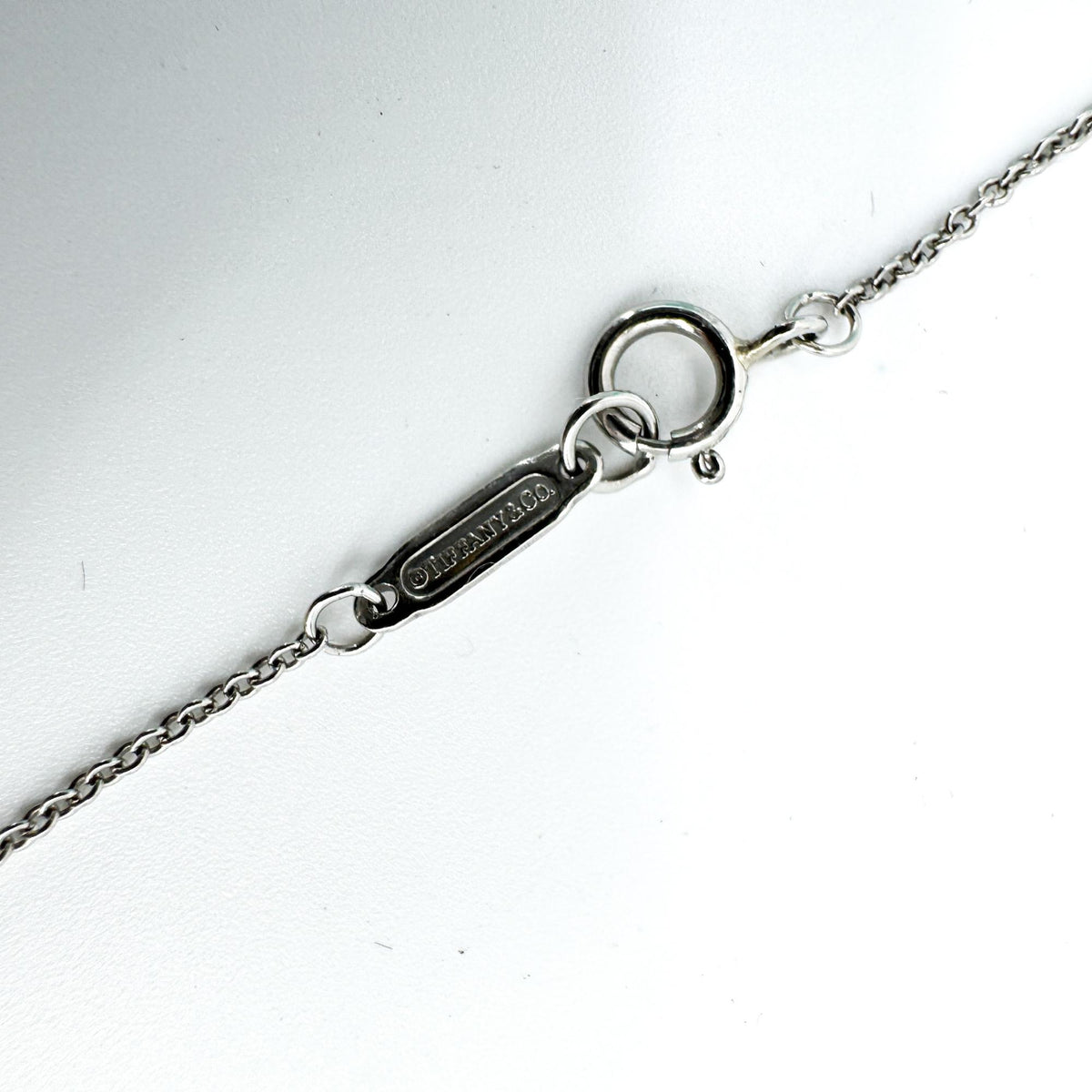 Tiffany & Co. Platinum Solitaire Diamond Pendant Necklace Silver