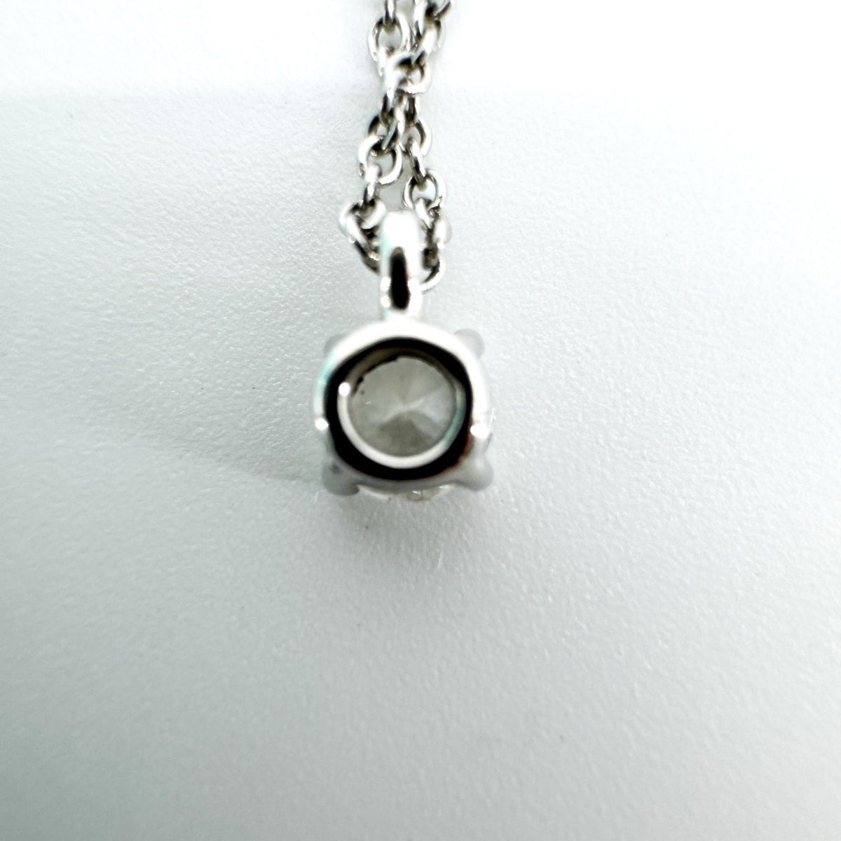Tiffany & Co. Platinum Solitaire Diamond Pendant Necklace Silver