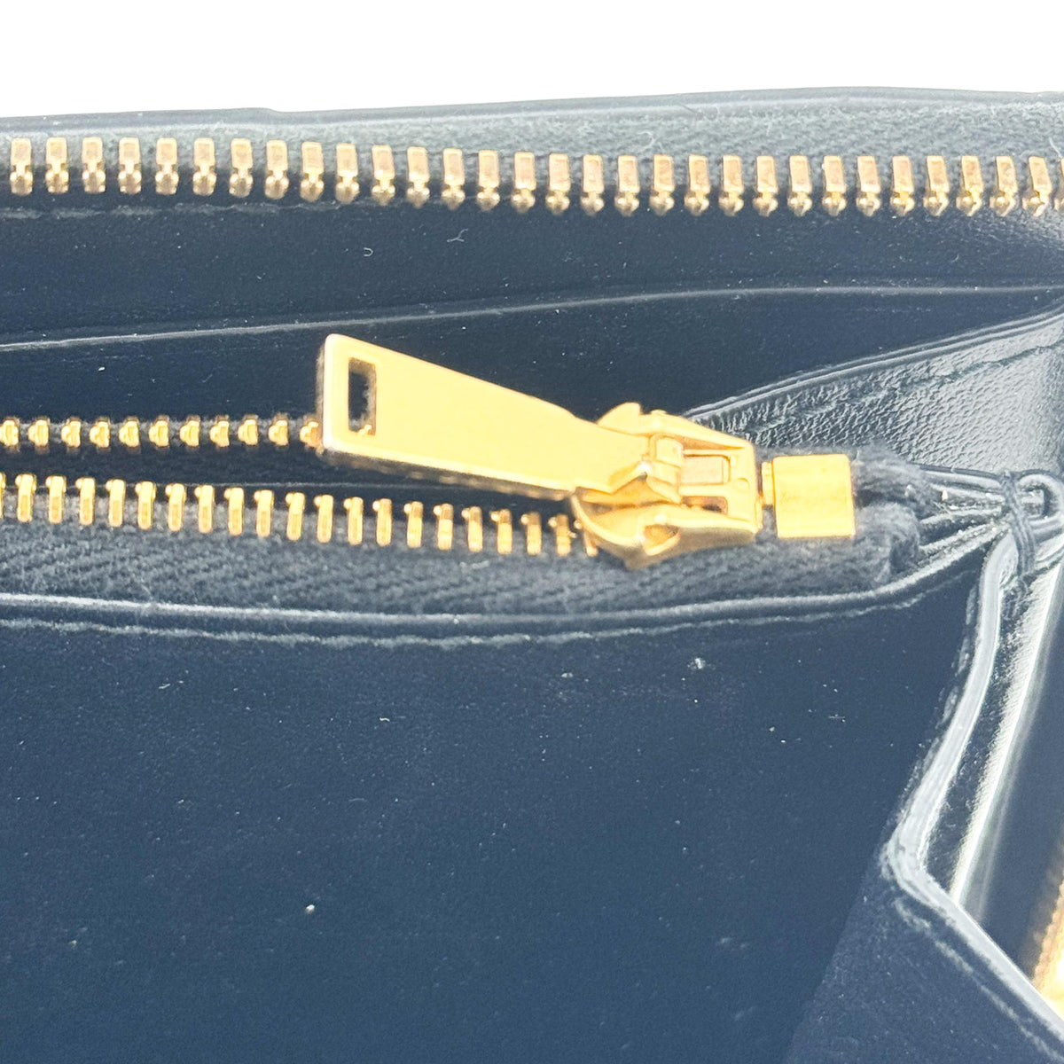 Bottega Veneta Cassette Intrecciato Zipper Around Long Wallet Black Gold Hardware