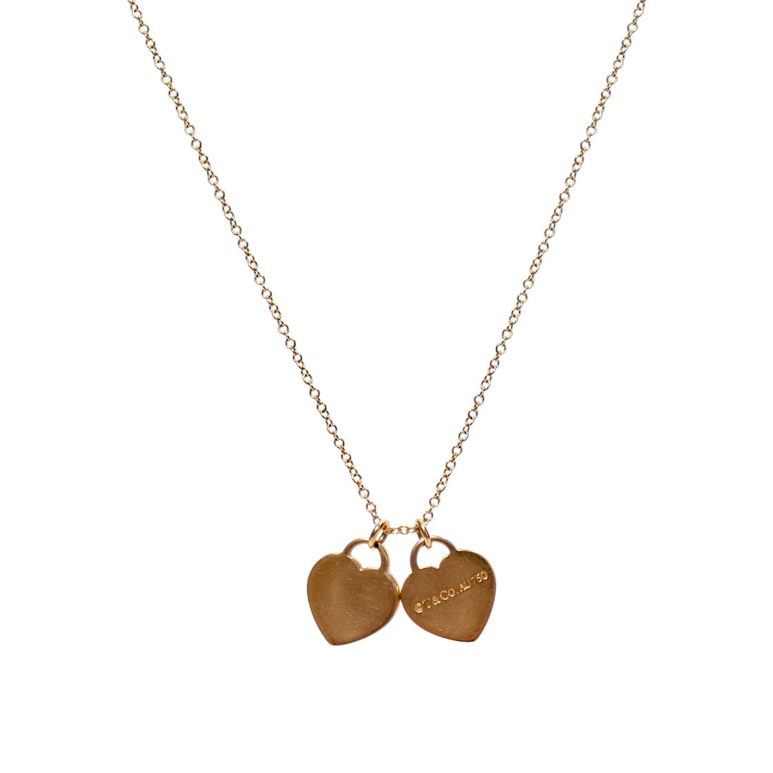 Tiffany 18K Double Heart Necklace