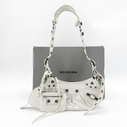 Sac porté épaule Balenciaga Le Cagol XS blanc