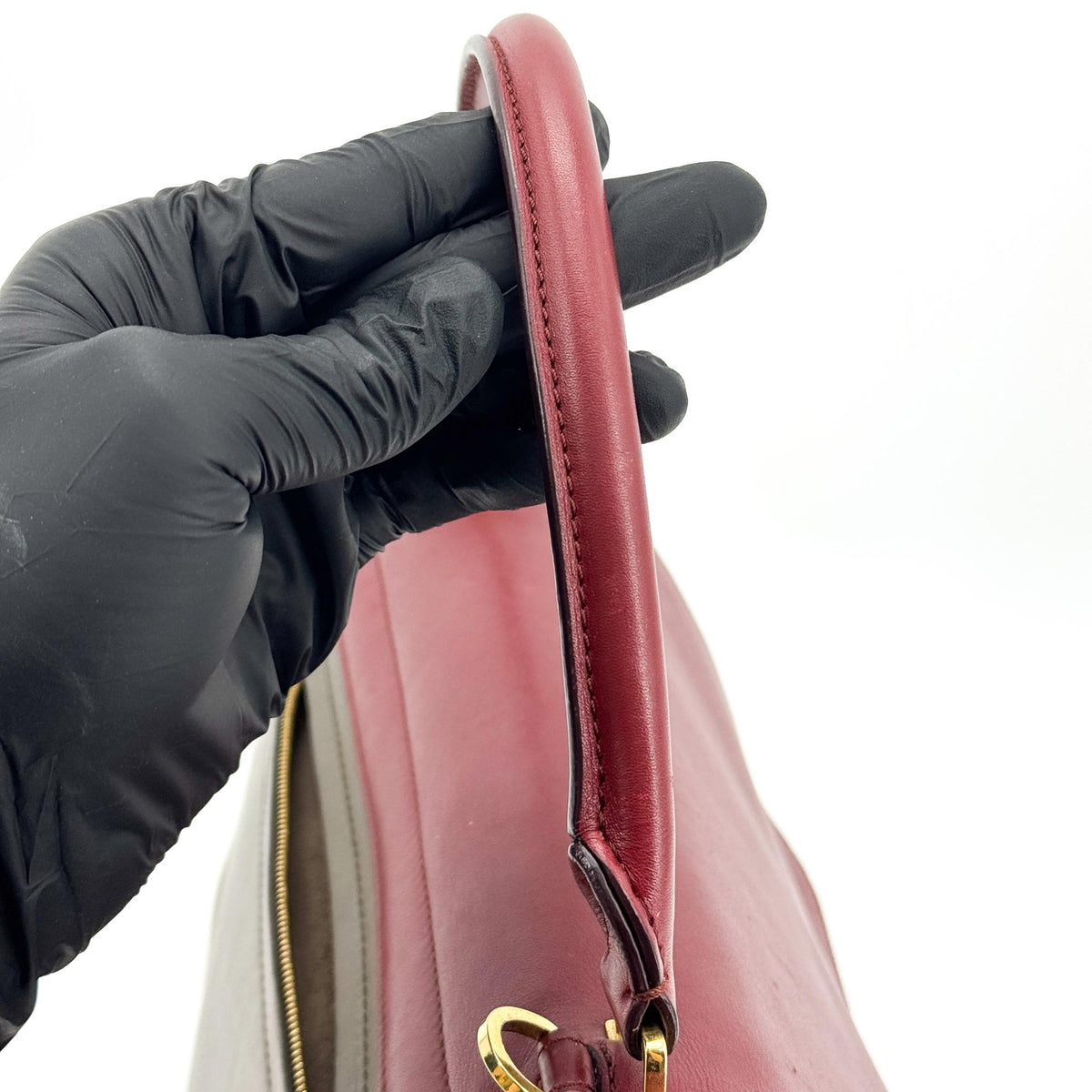 Celine Trapeze Small Tote Bag Burgundy Dark Brown