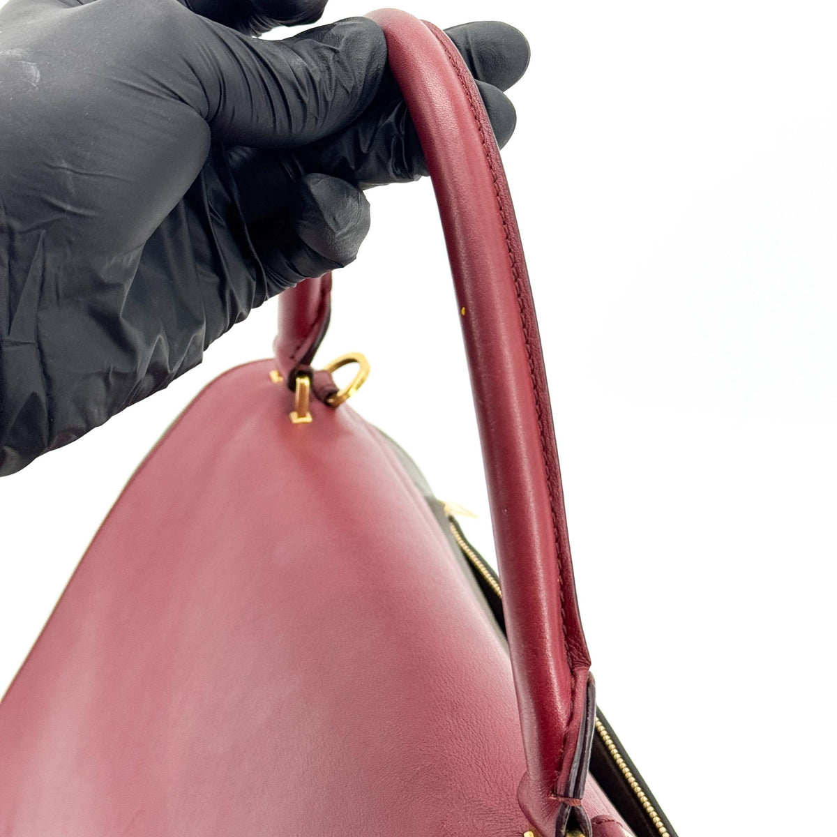 Celine Trapeze Small Tote Bag Burgundy Dark Brown