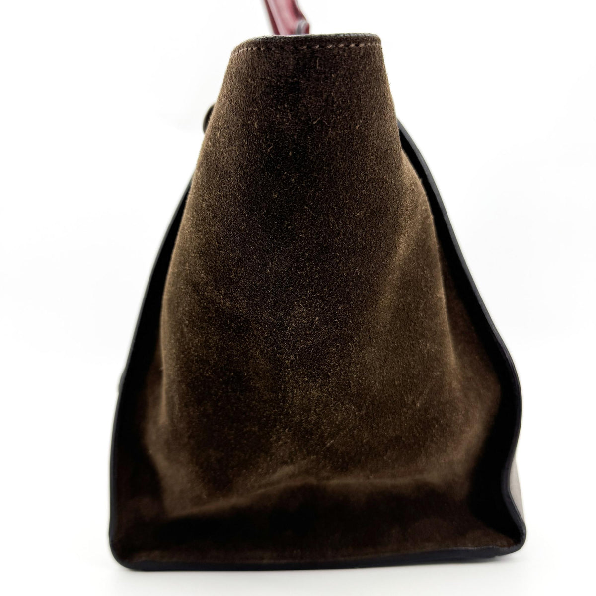 Celine Trapeze Small Tote Bag Burgundy Dark Brown
