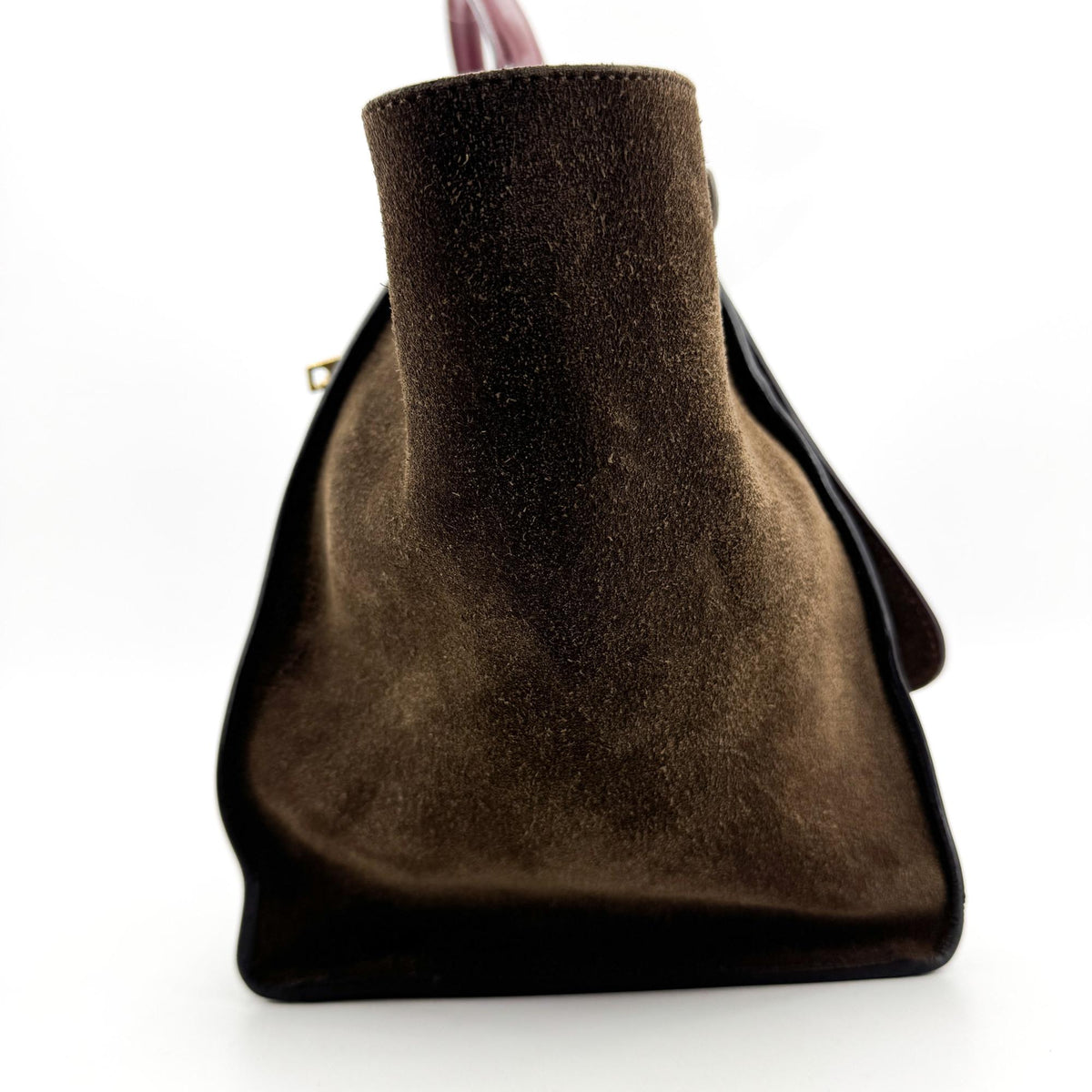 Celine Trapeze Small Tote Bag Burgundy Dark Brown