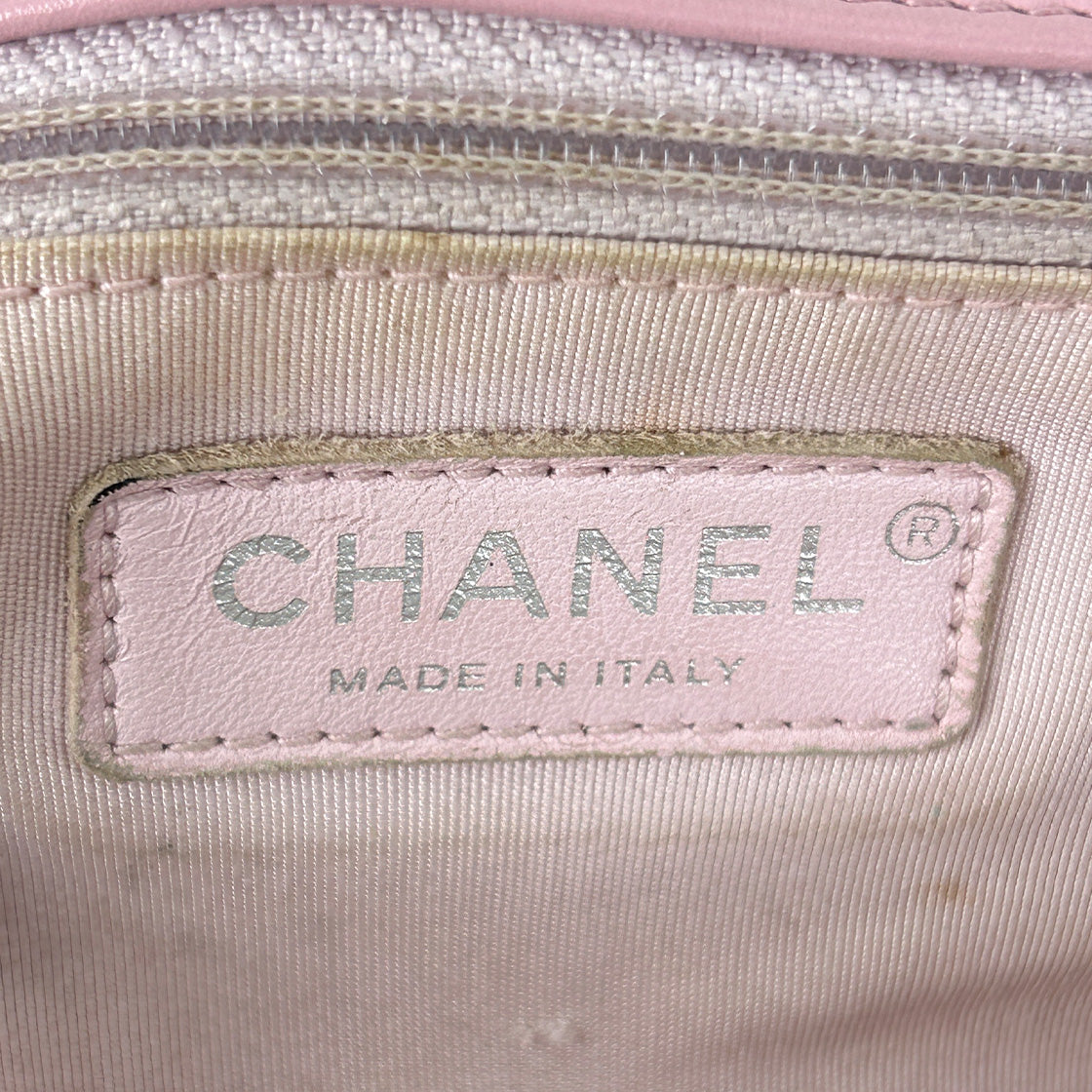 Chanel Pink Lambskin Quilted CC Flap Top-Handle 2-Way Bag