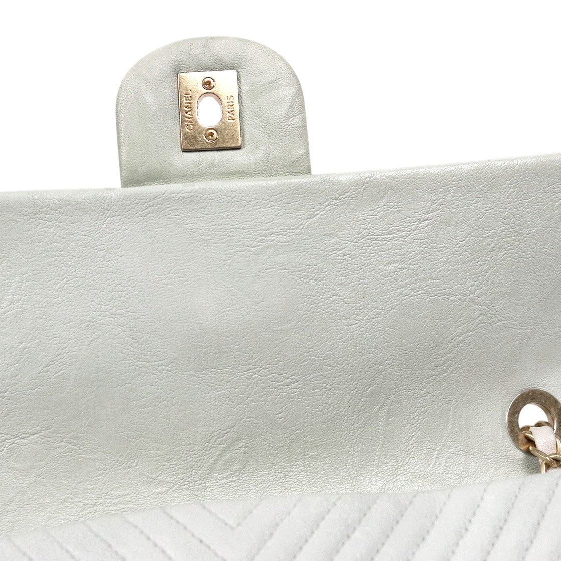 Chanel Mint Chevron Flap Chain Shoulder Bag